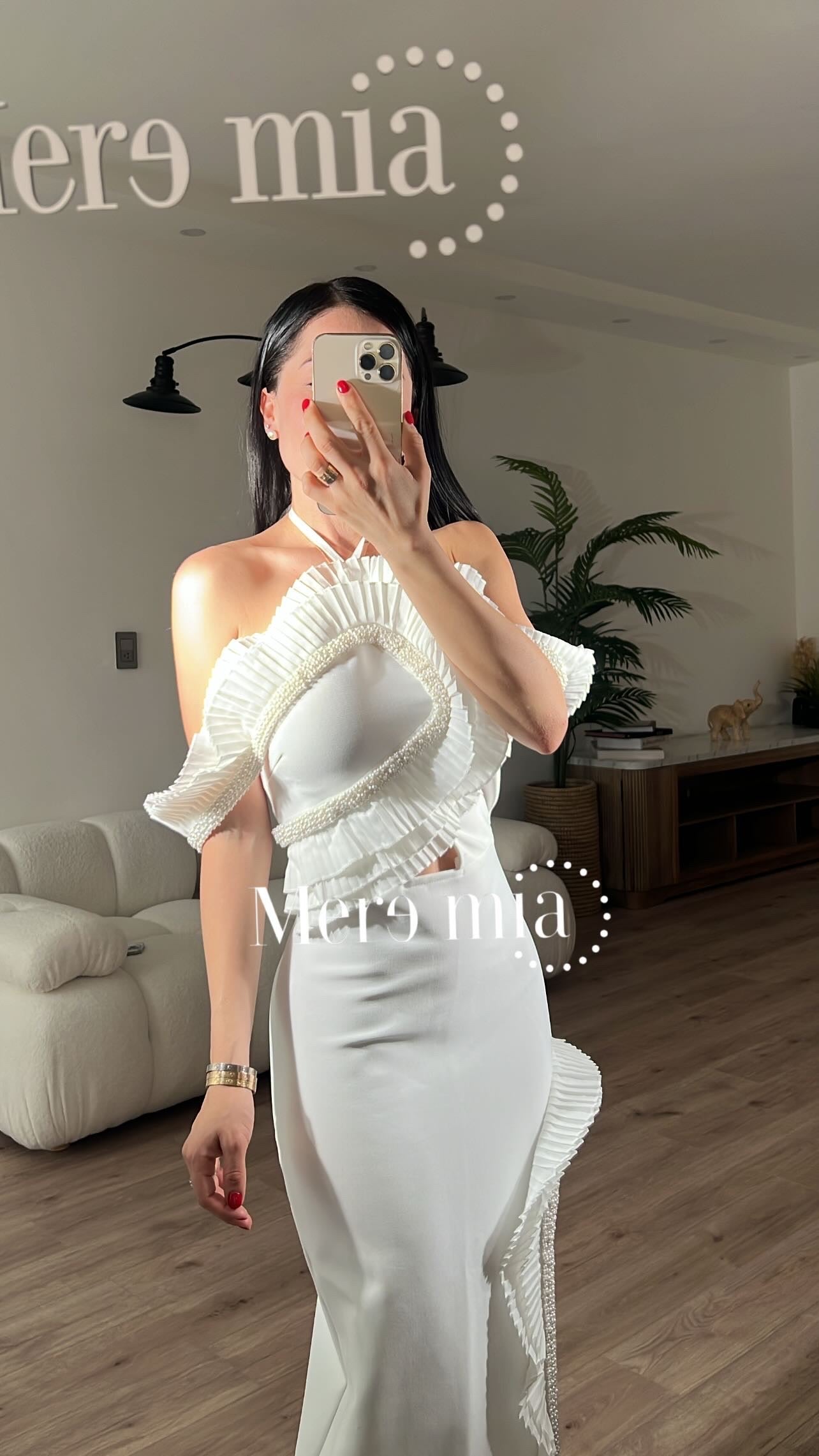 Vestido blanco corr largo