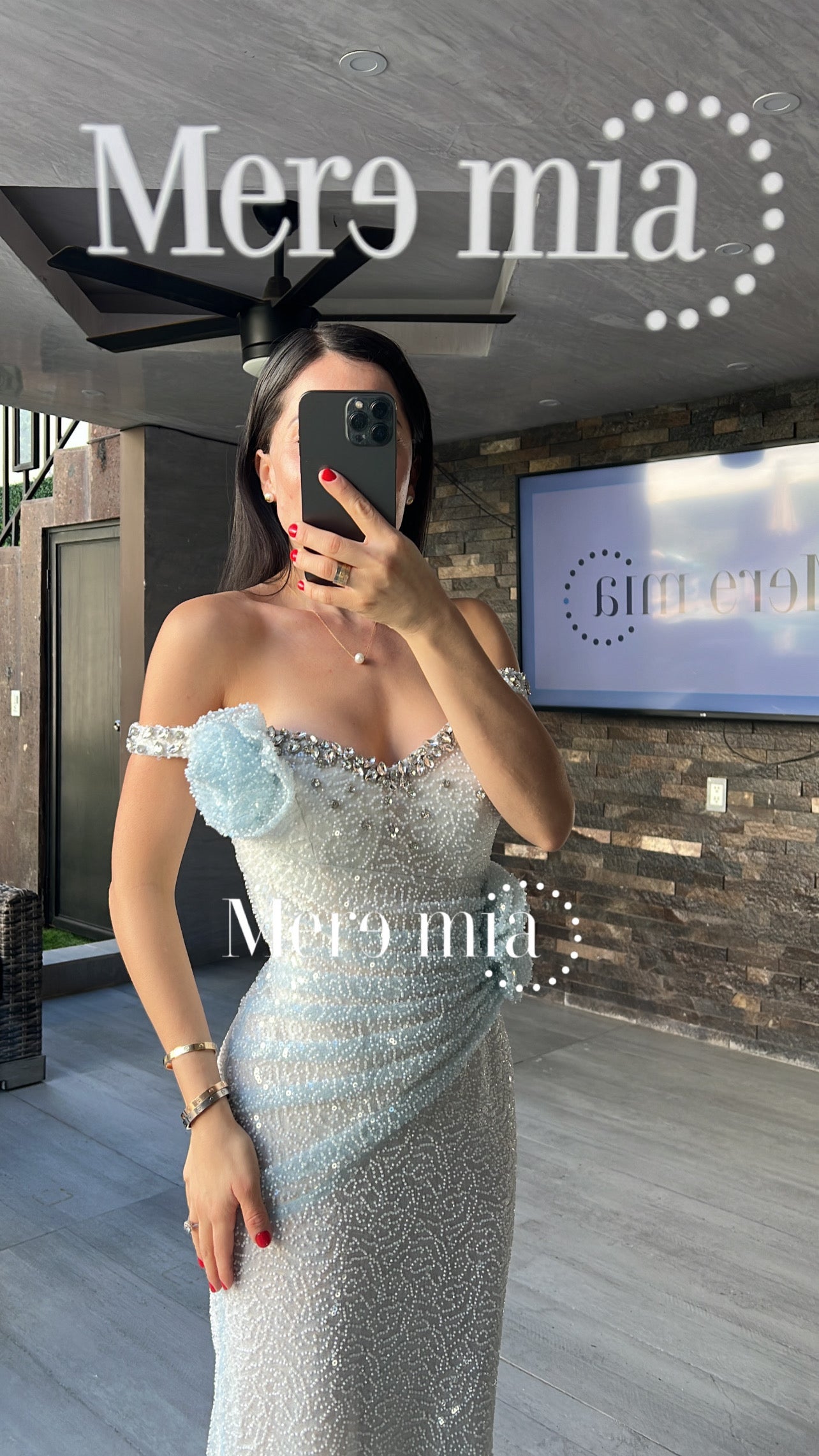 Vestido azul lent largo