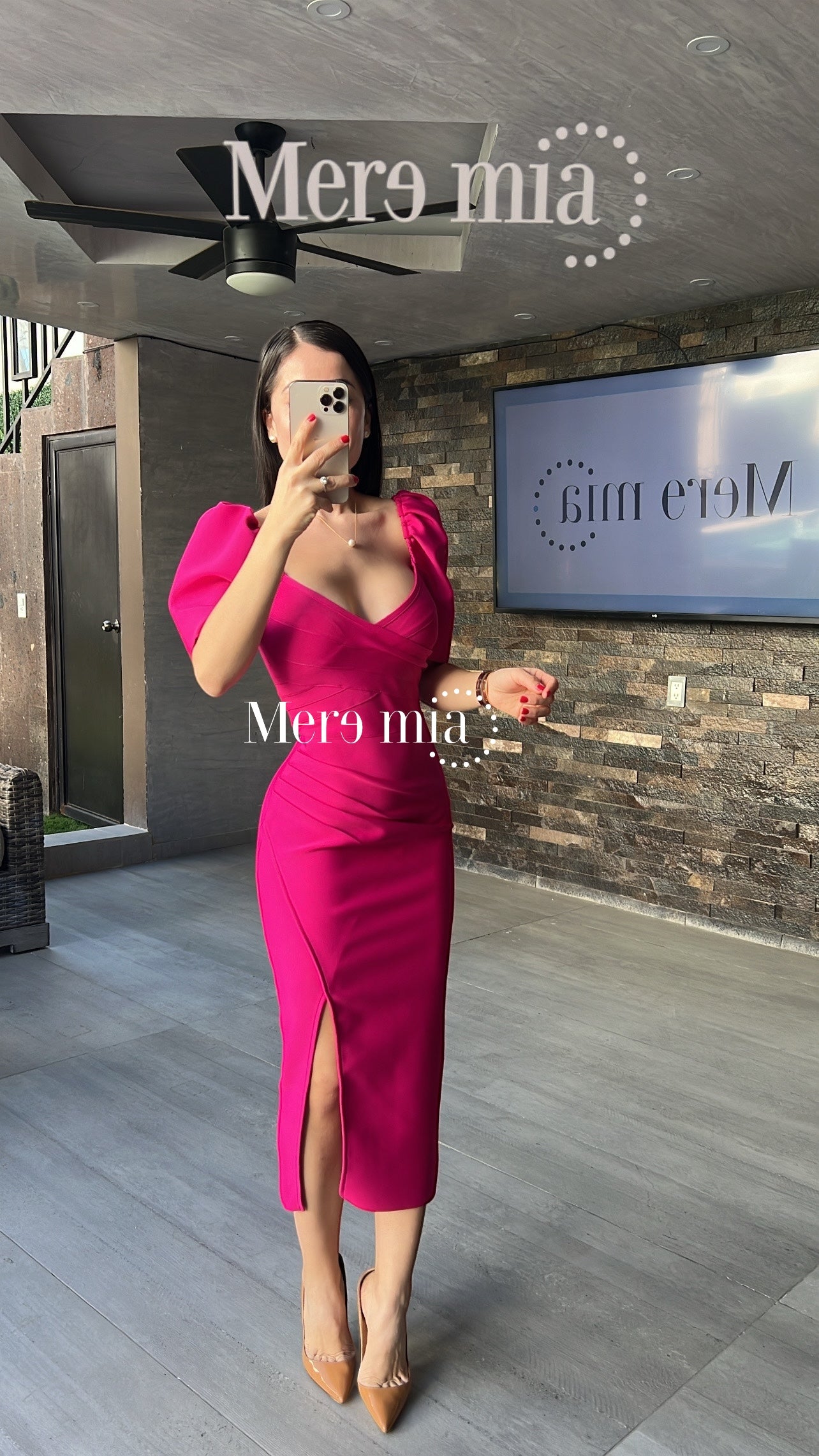 Vestido hombros bugambilia