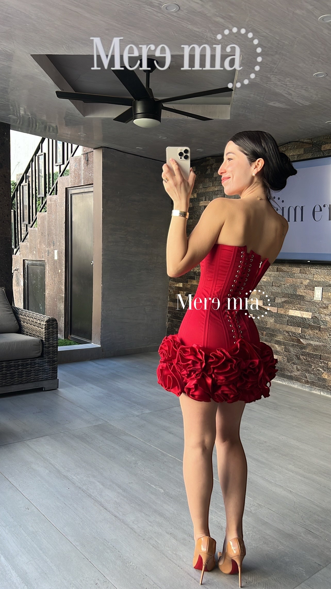 Vestido rojo flores ab