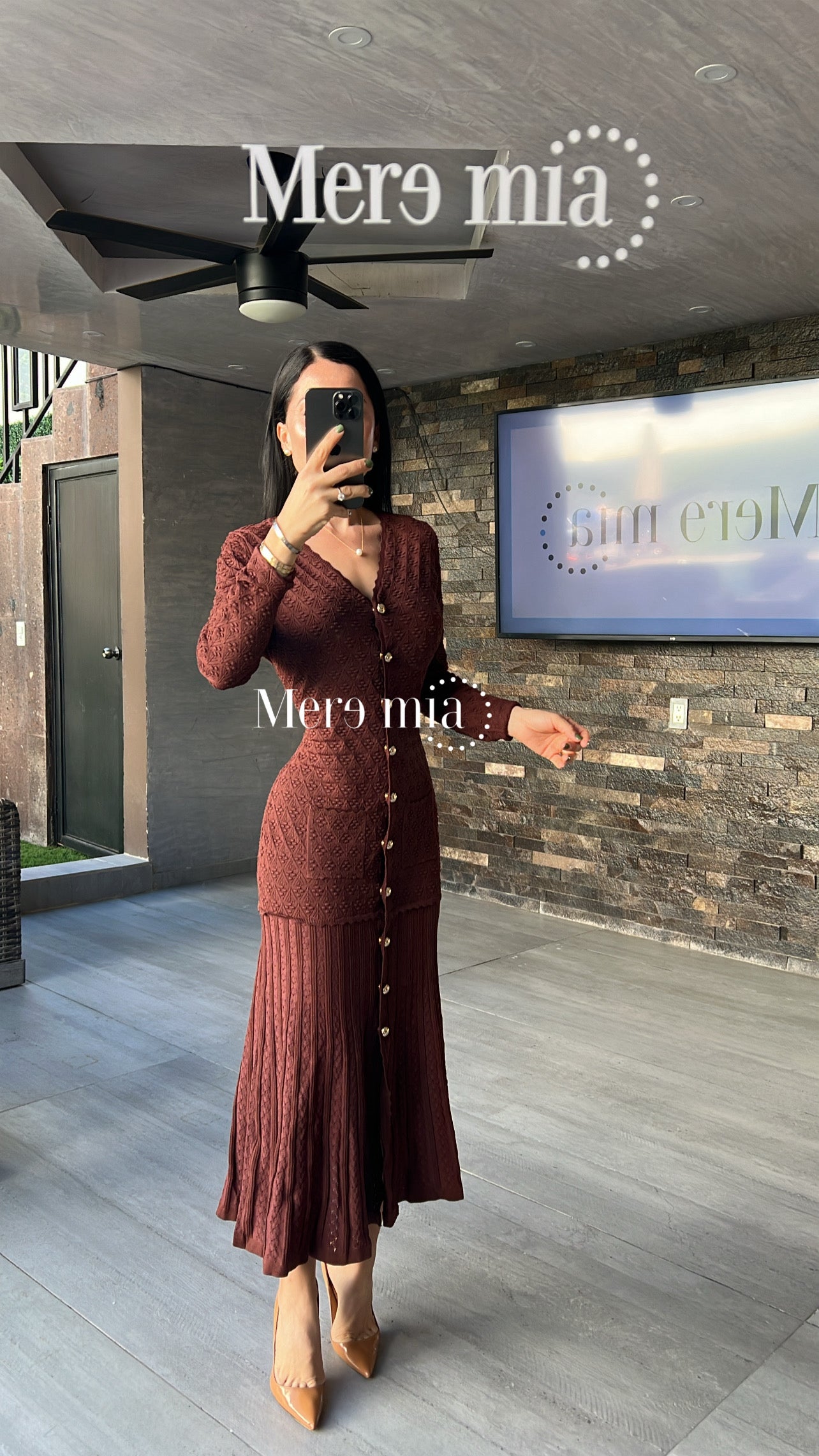 Vestido café ml suelto