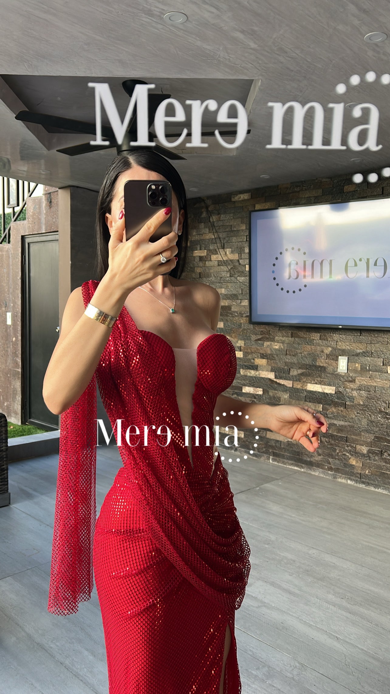 Vestido rojo hombro ml mall