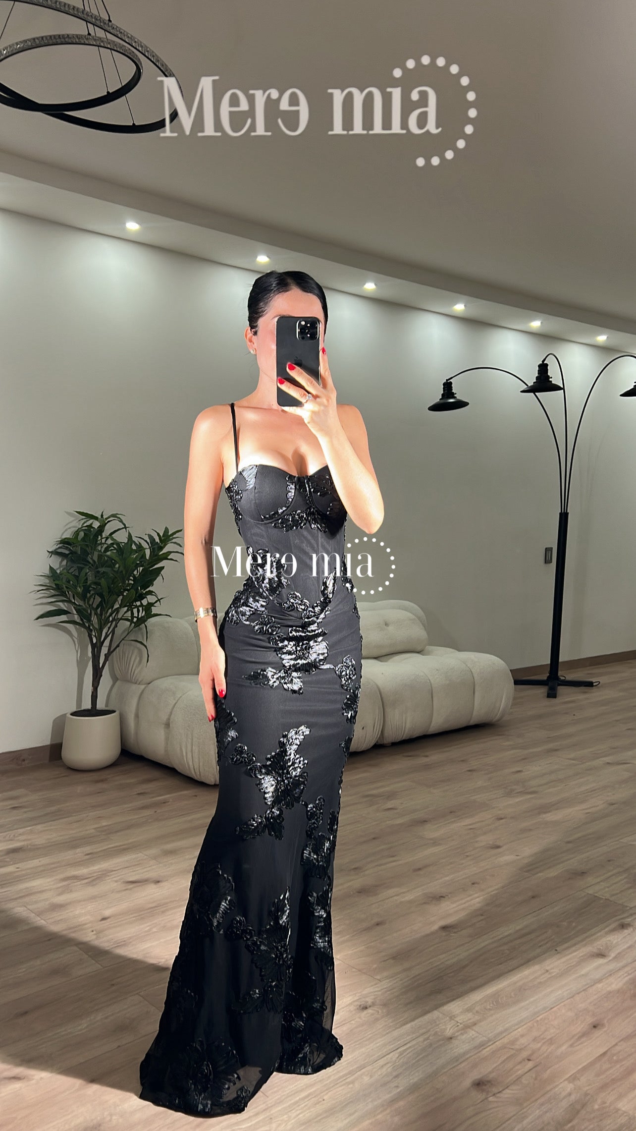 Vestido bord copas largo