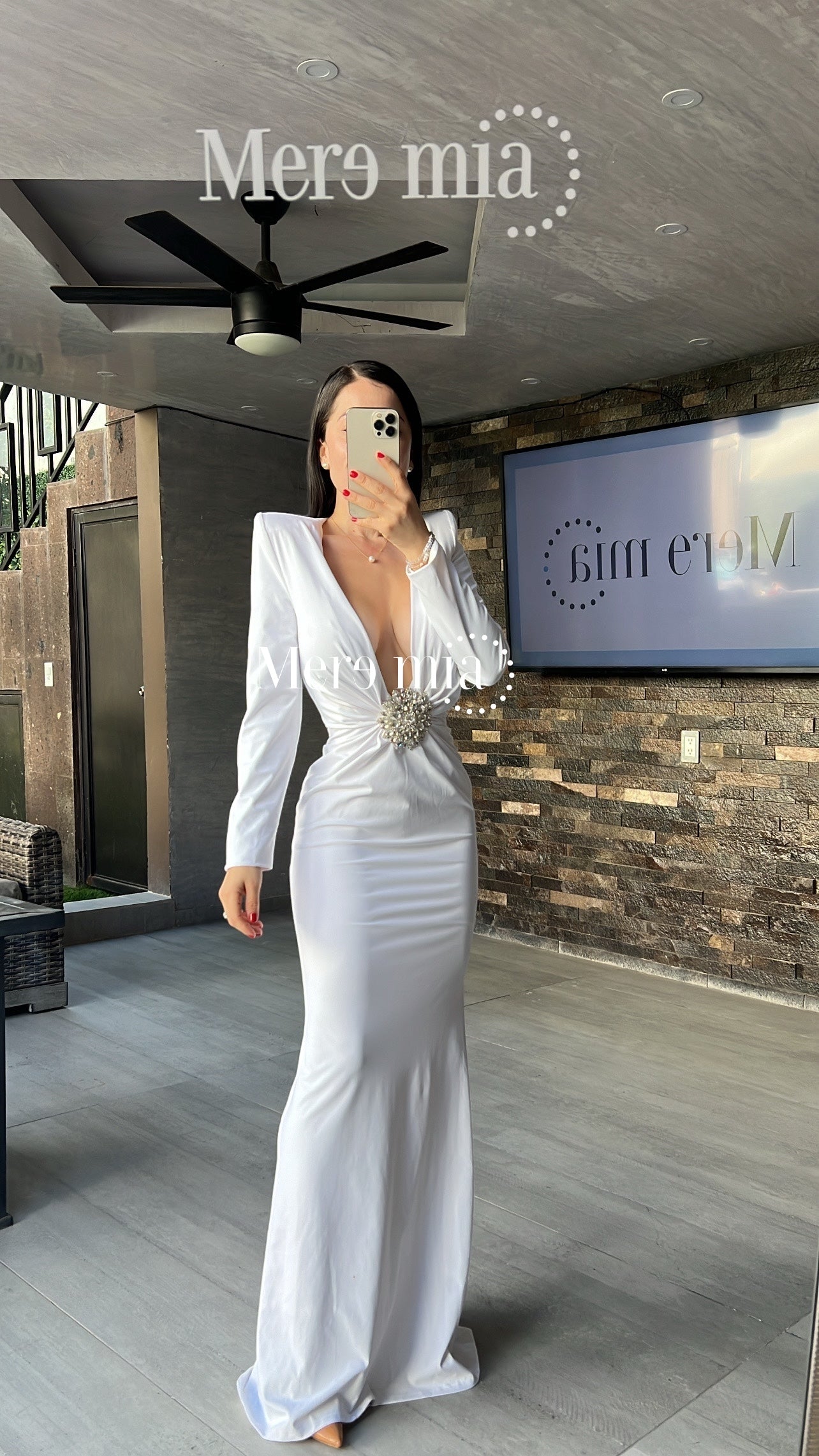 Vestido blanco apl circulo