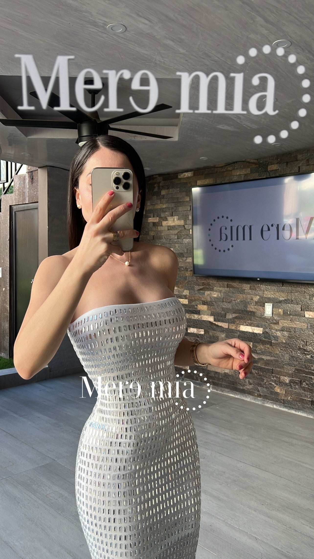 Vestido plata rect largo