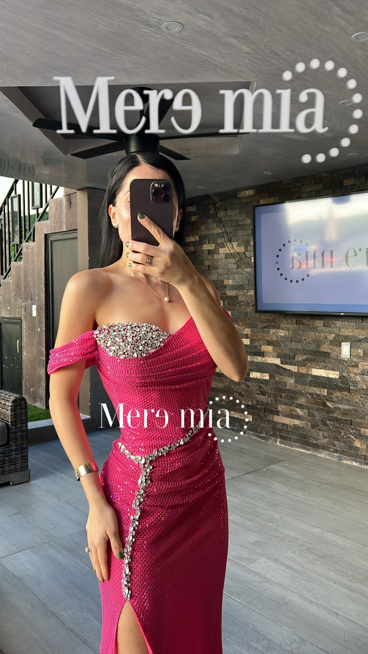 Vestido rosa fucsia malla