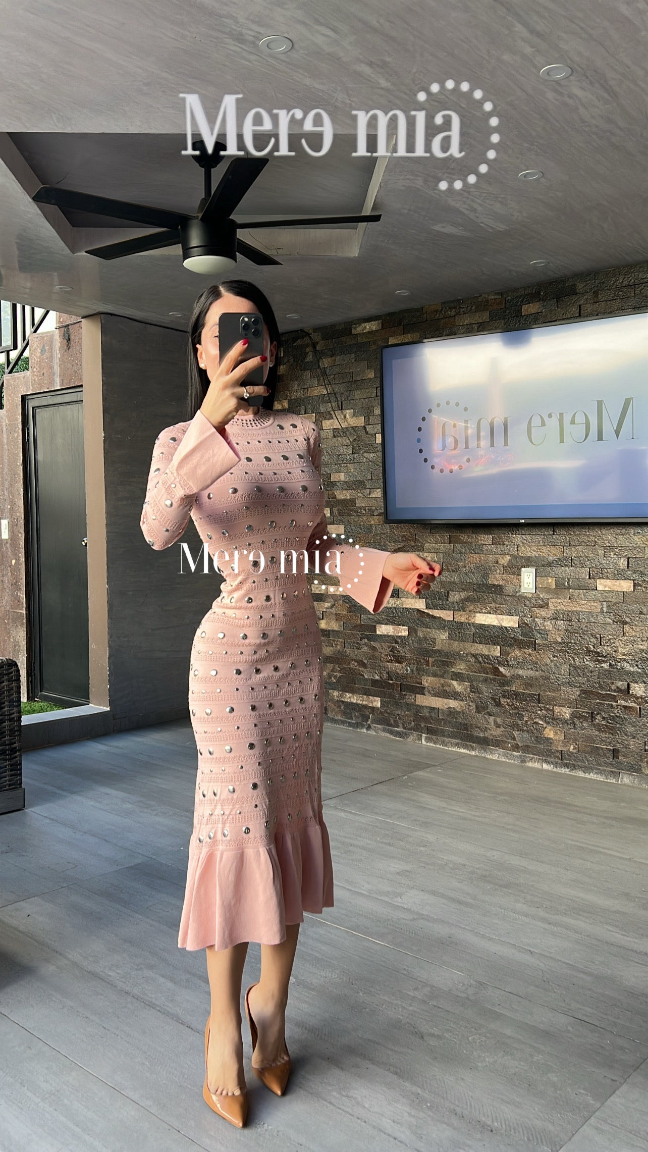 Vestido rosa estoperoles