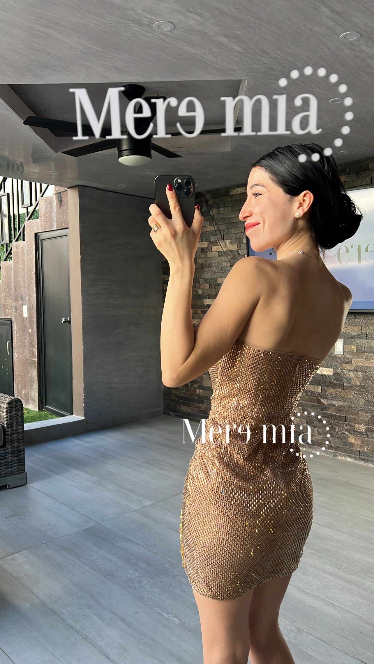 Vestido cobre apl corto