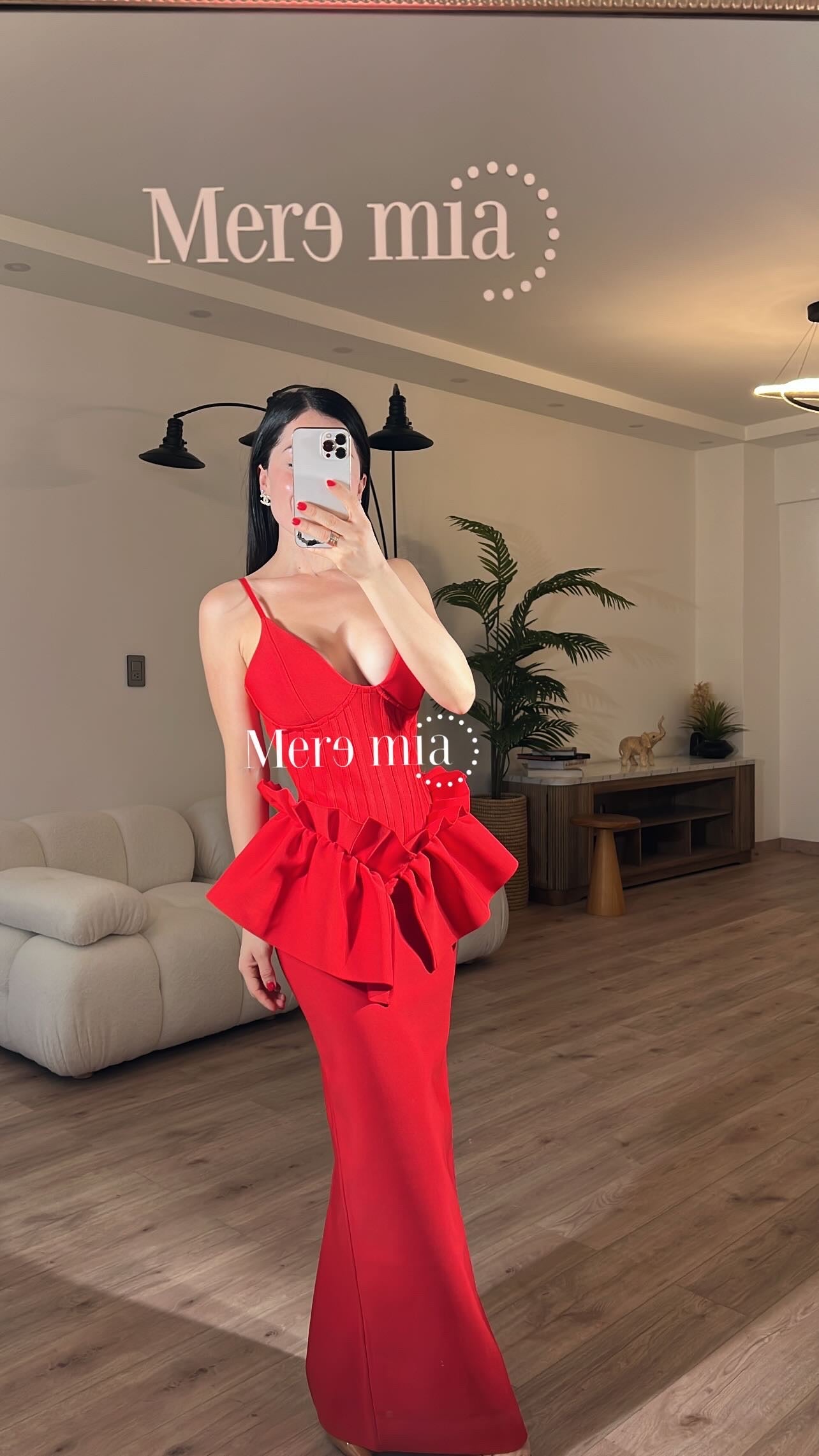 Vestido rojo largo esc