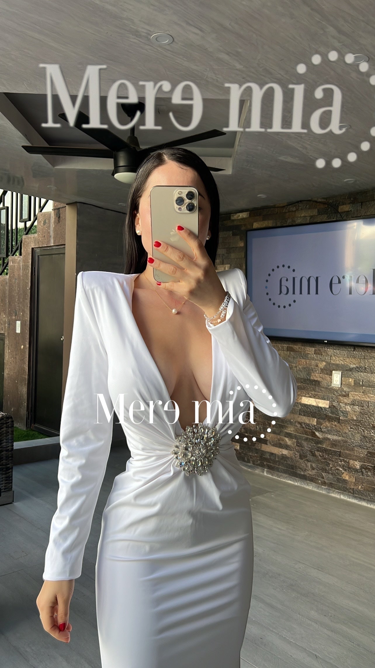 Vestido blanco apl circulo