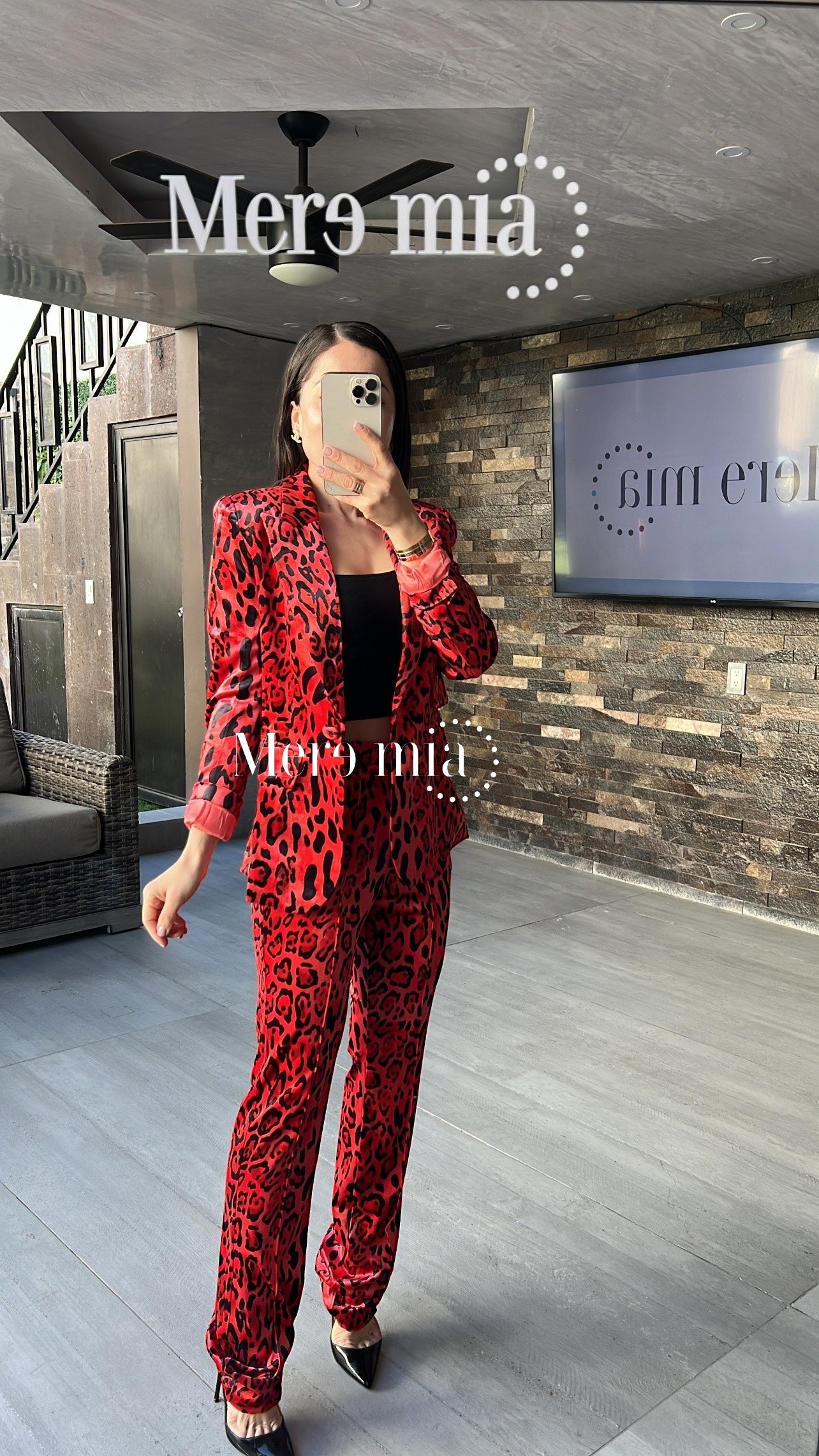 Conjunto animal print rojo