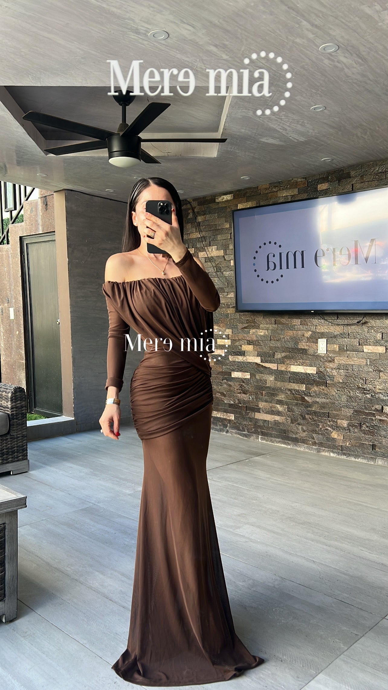 Vestido plisado malla hombros