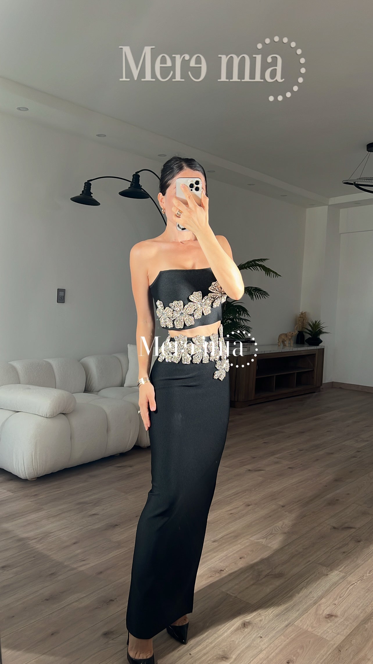 Conjunto strapples flor plata