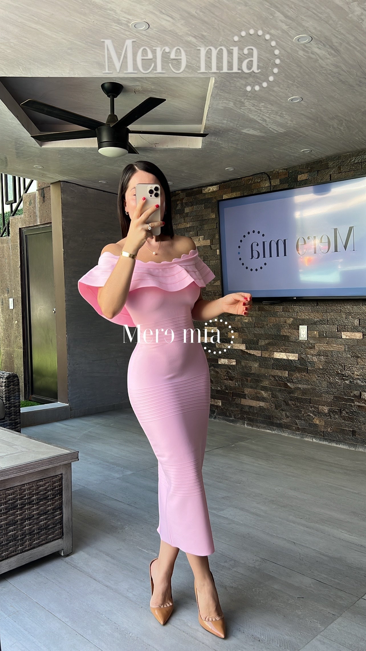 Vestido olan Ruff hombros