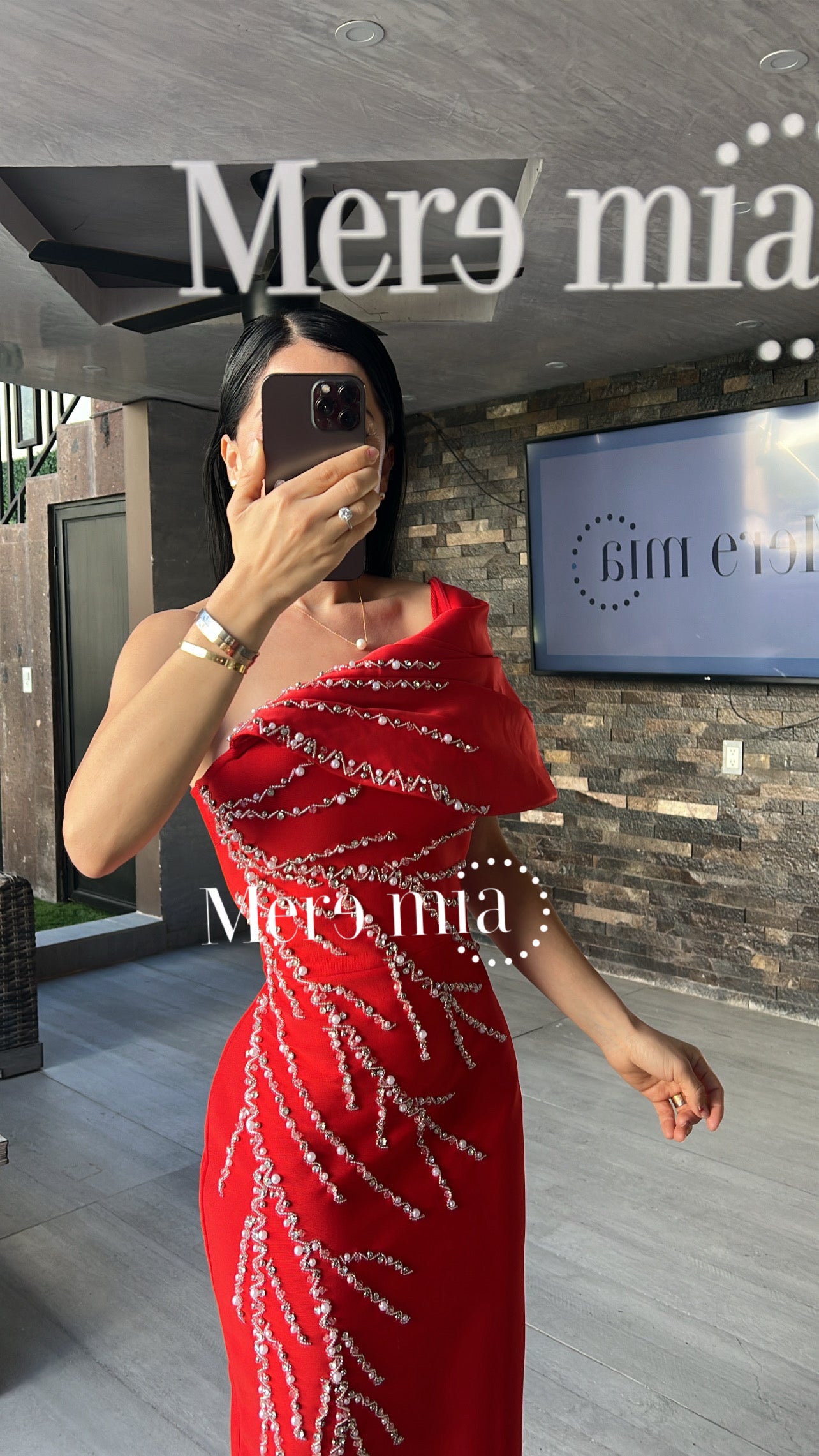 Vestido rojo ramas sat