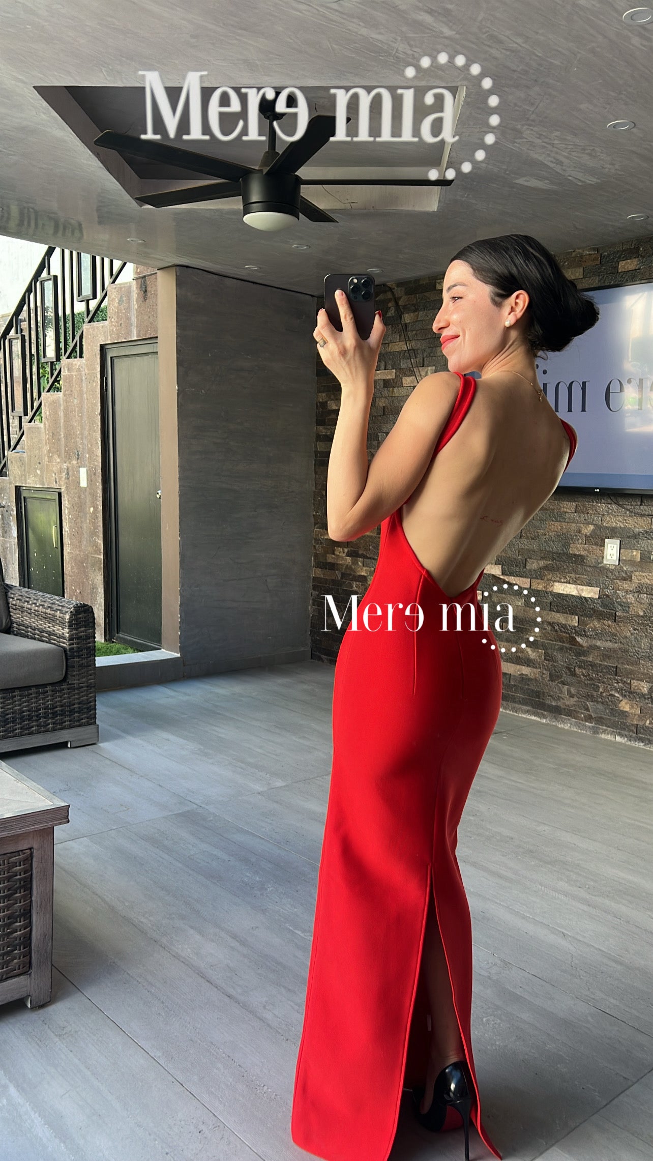 Vestido rayado escote V