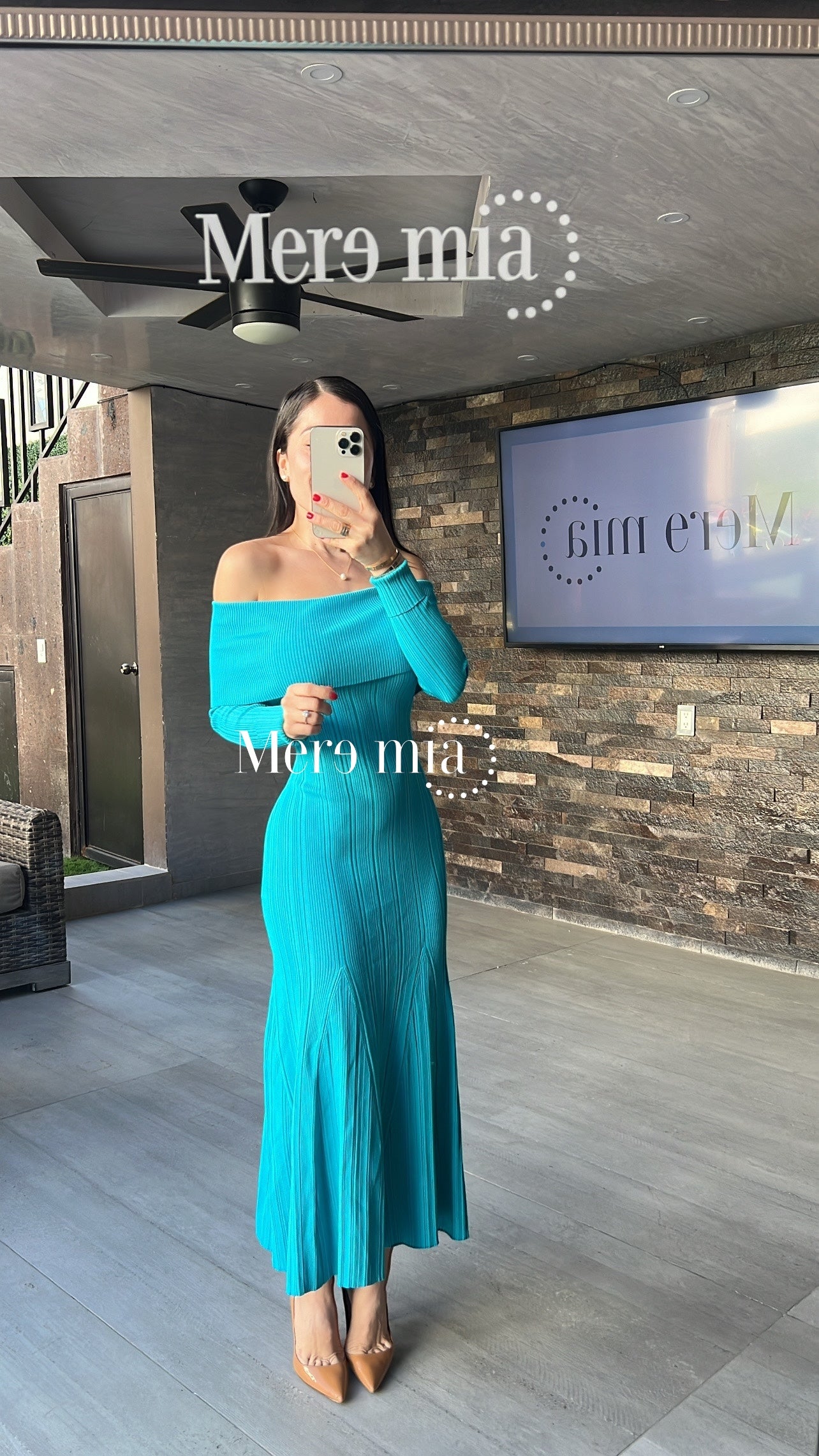 Vestido azul ml largo