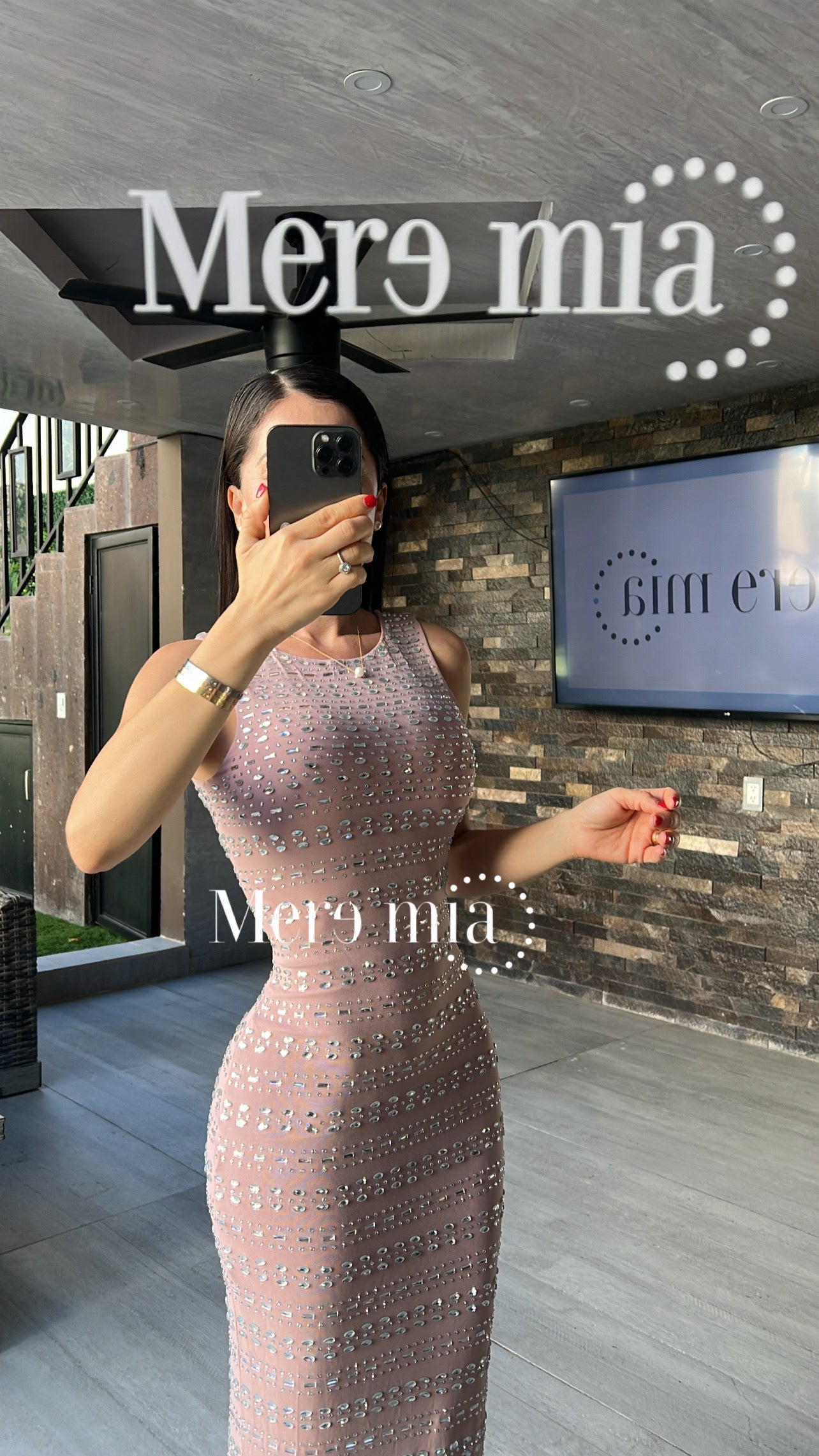 Vestido apl platas piedras