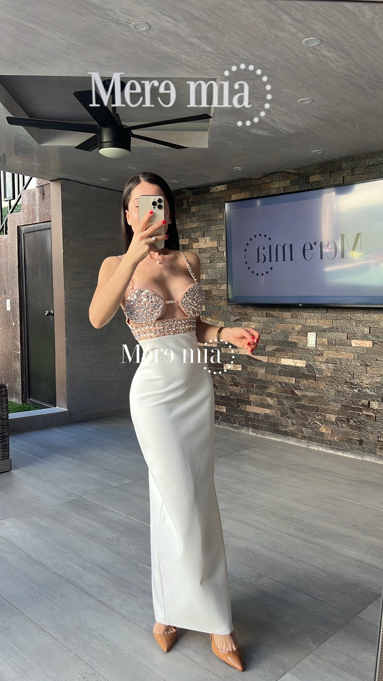 Vestido blanco copas moka apl