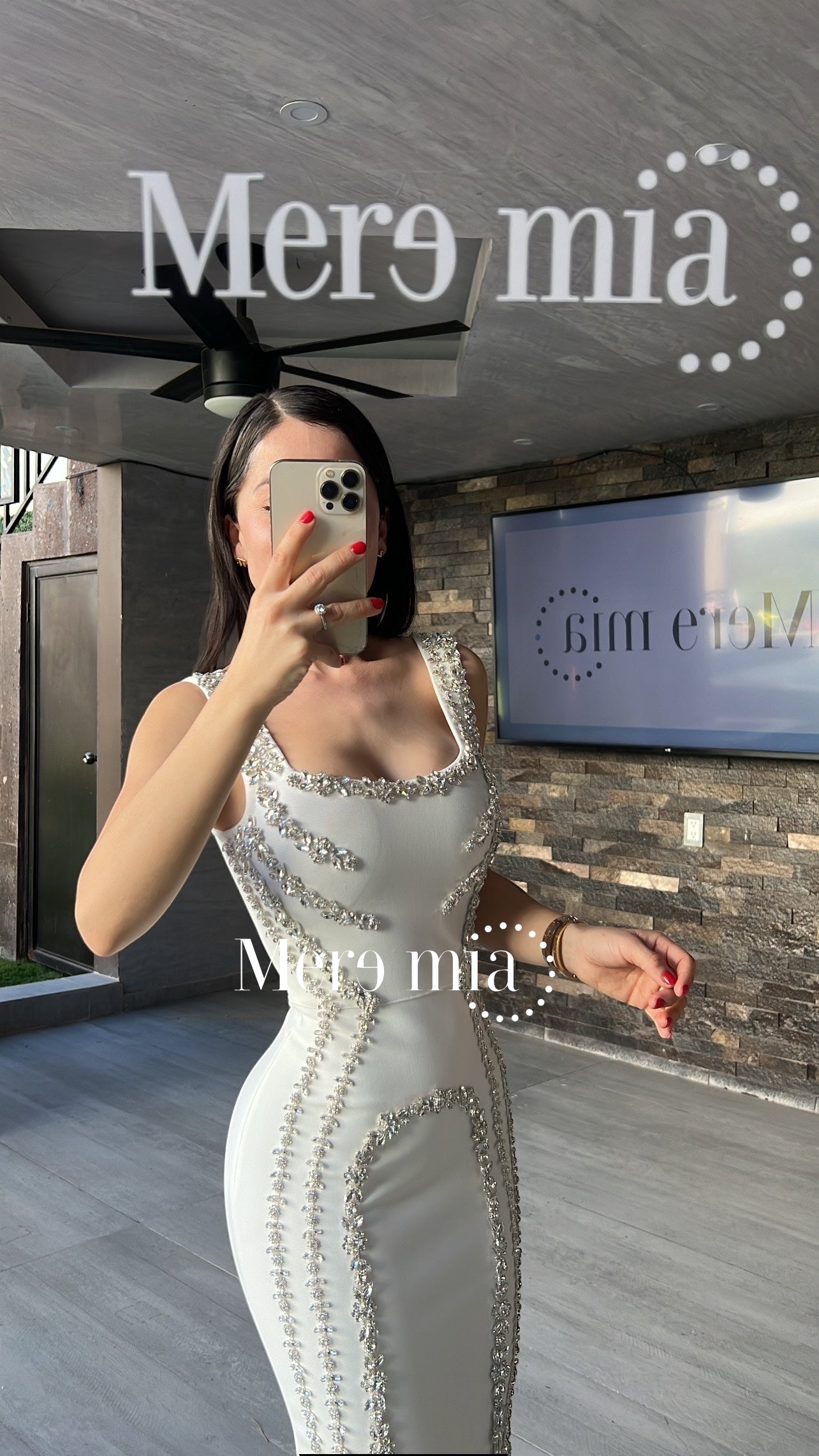 Vestido blanco apl plata