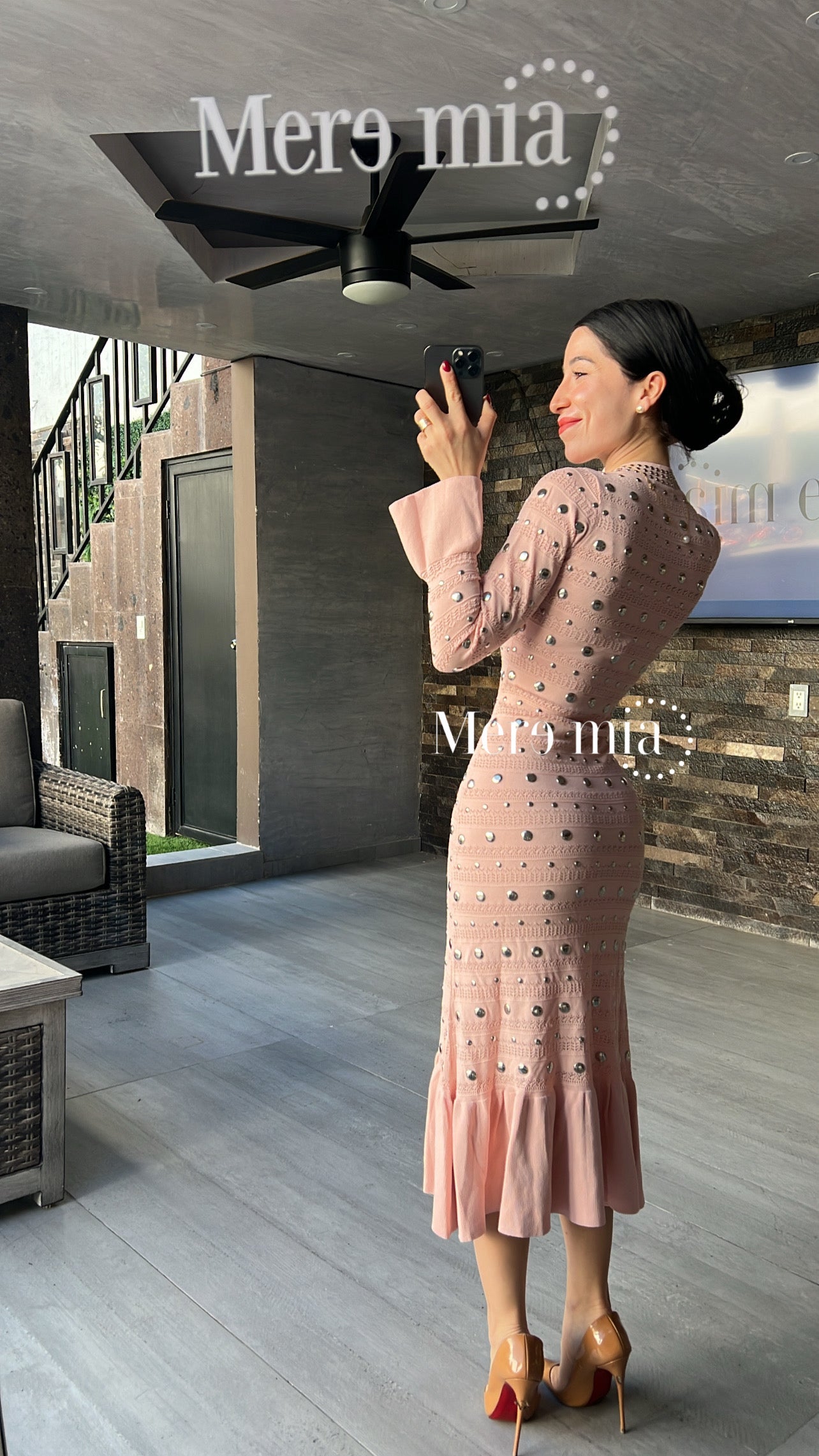 Vestido rosa estoperoles