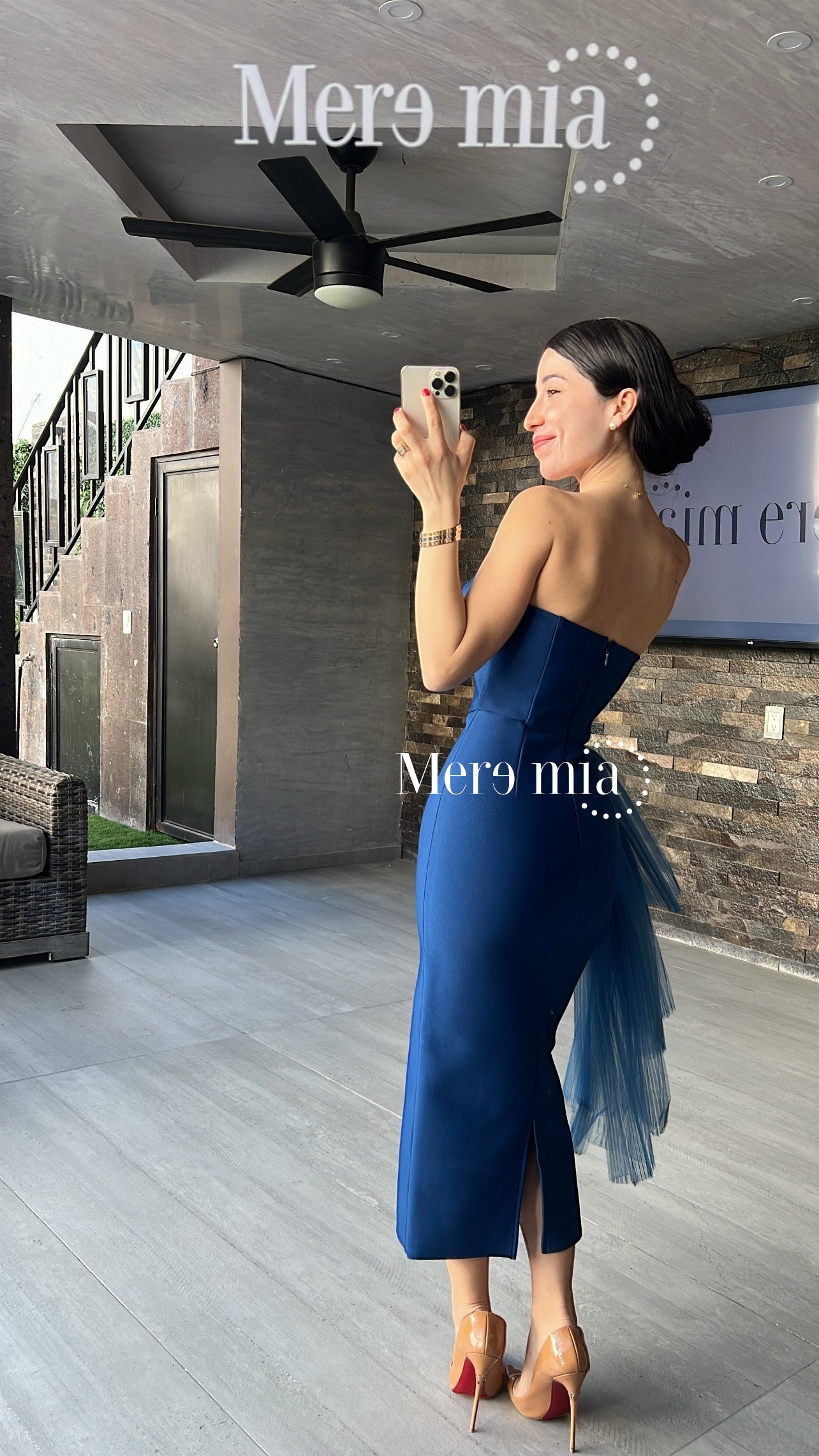 Vestido azul tul strapp