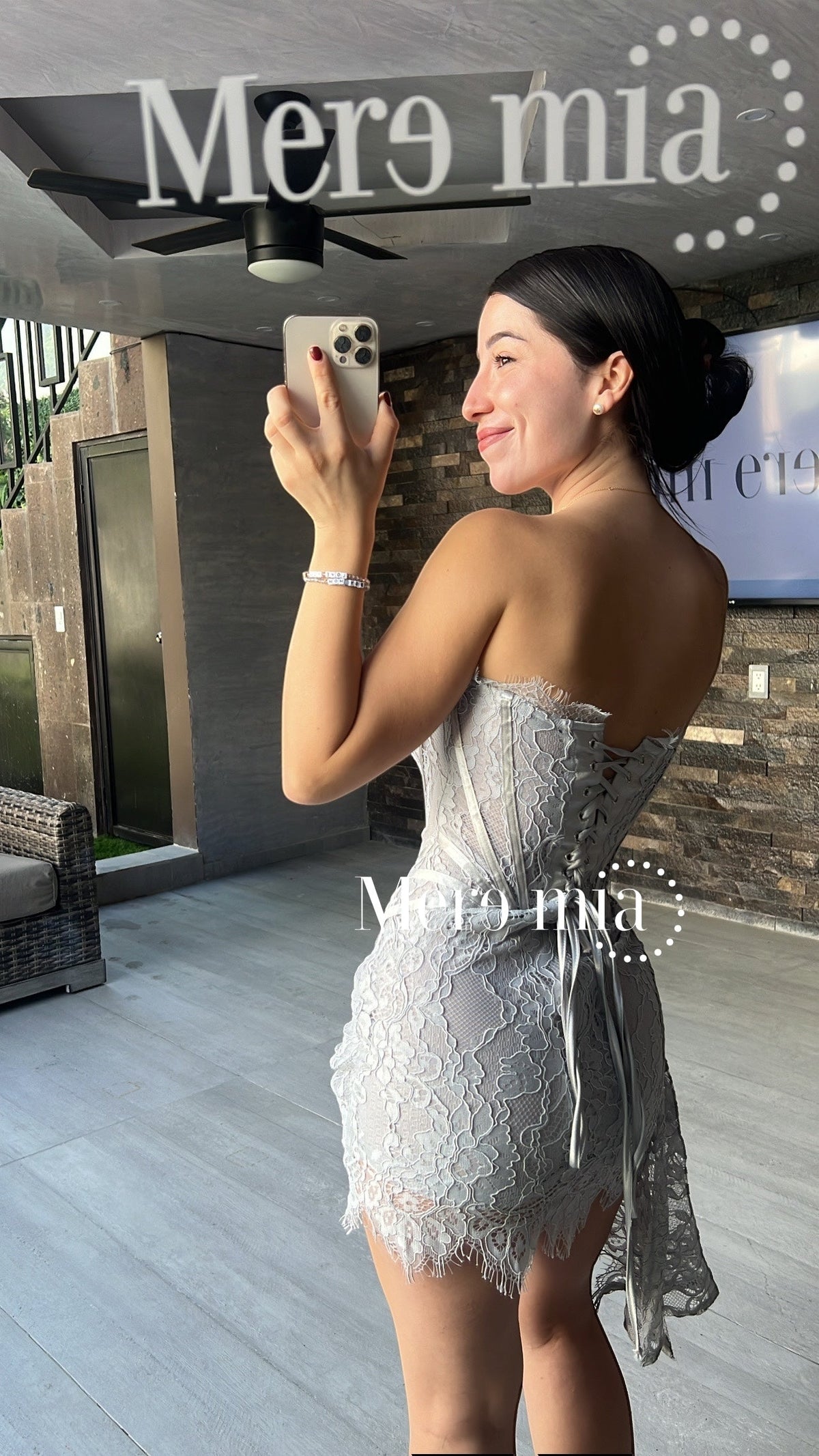 Vestido encaje strapples
