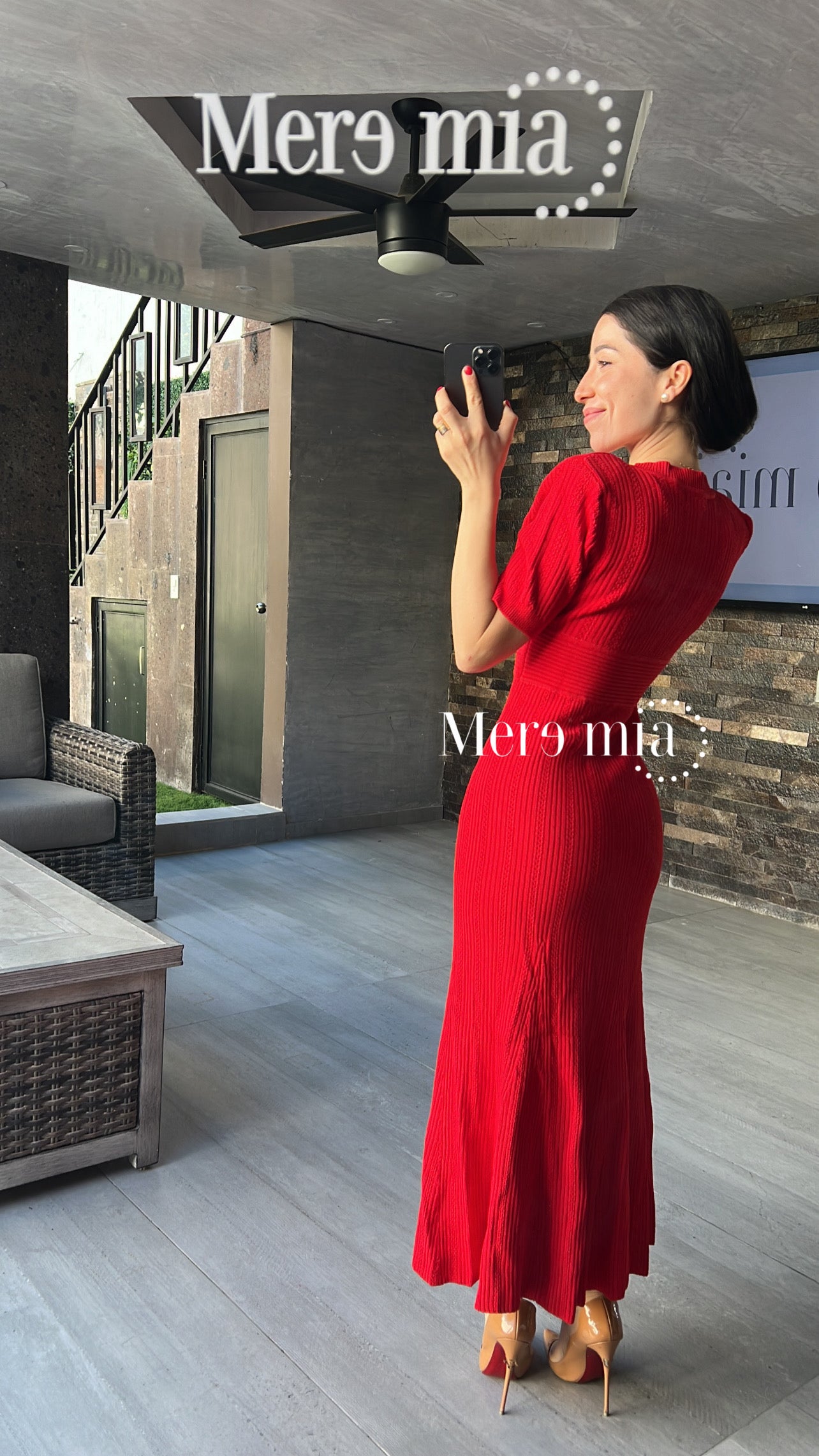 Vestido rojo rayado mc