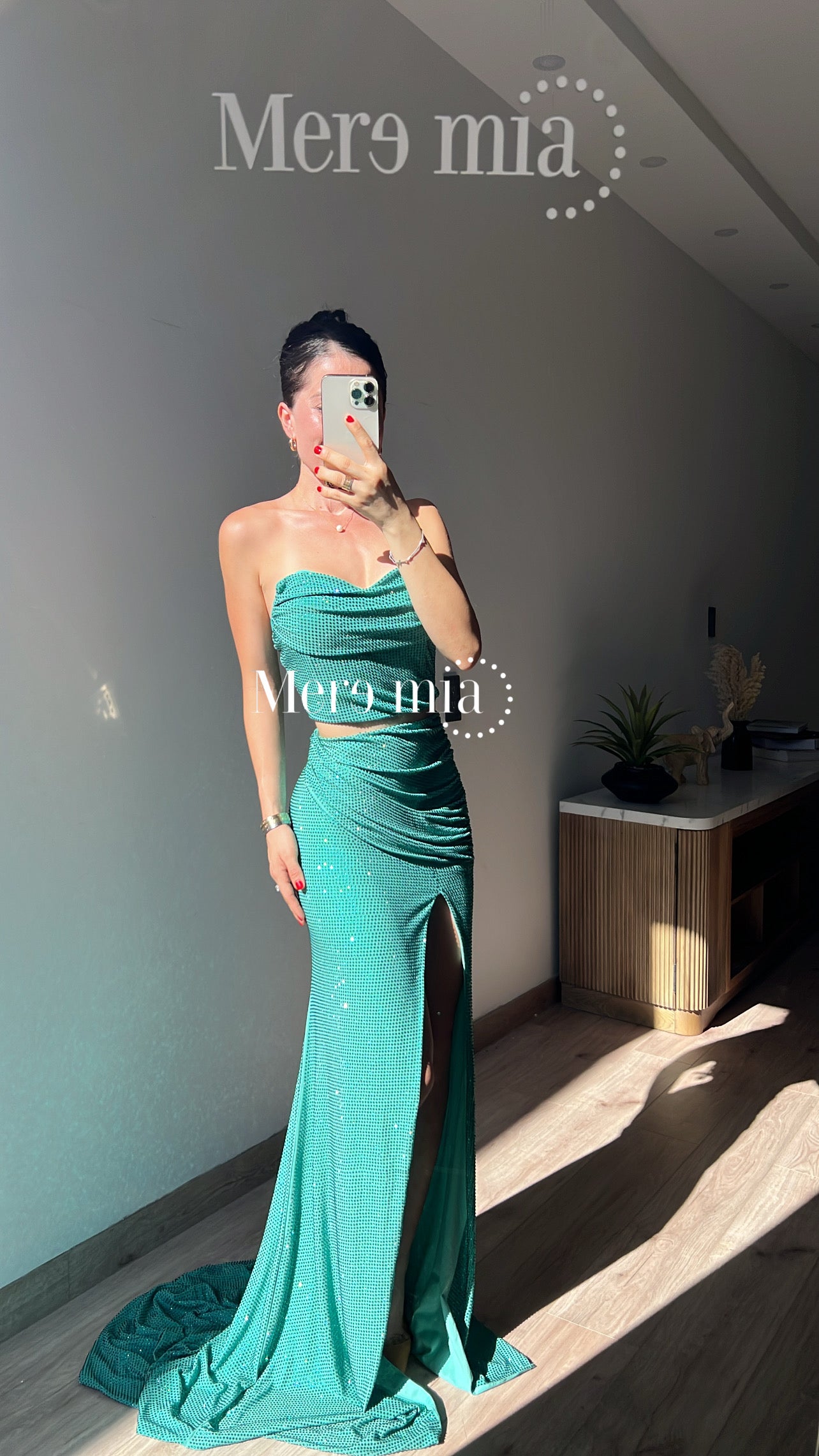 Conjunto turquesa puntos