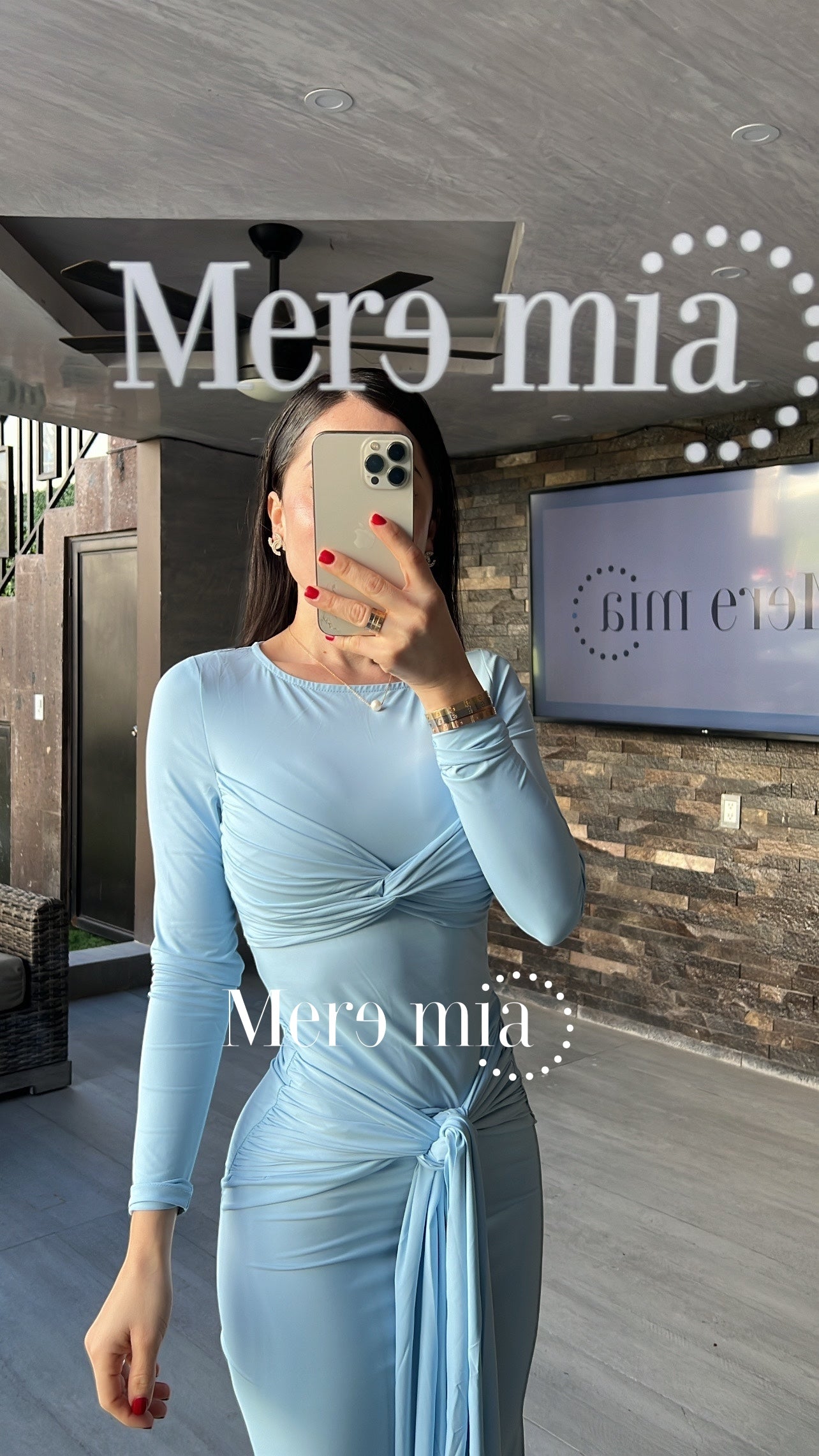 Vestido azul nudo ml