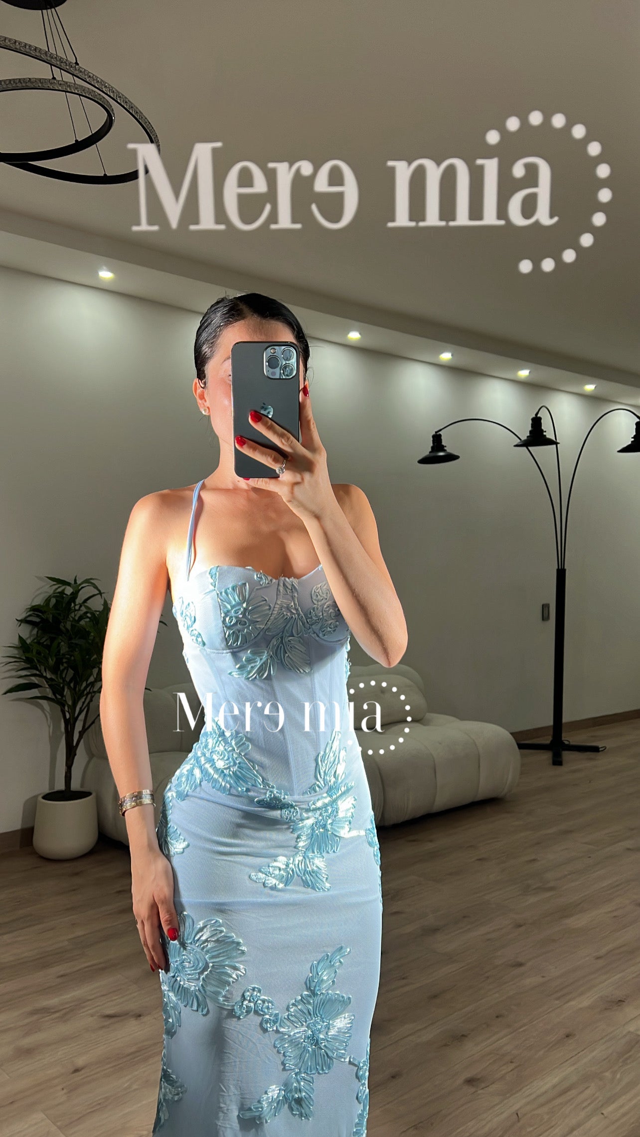 Vestido bord copas largo