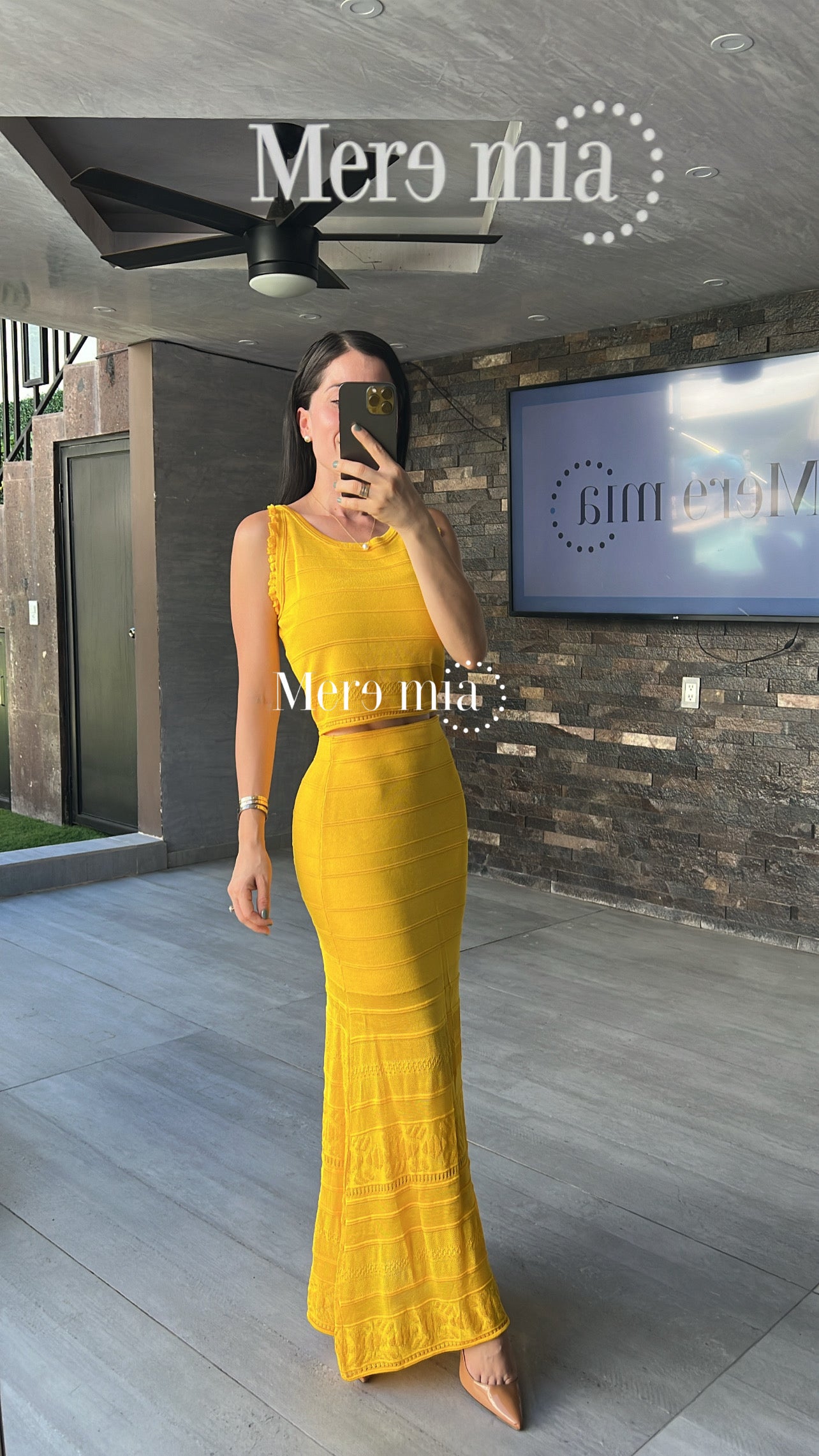 Conjunto mostaza knitted