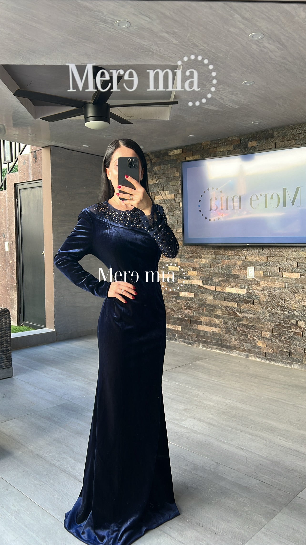 Vestido azul terc malla