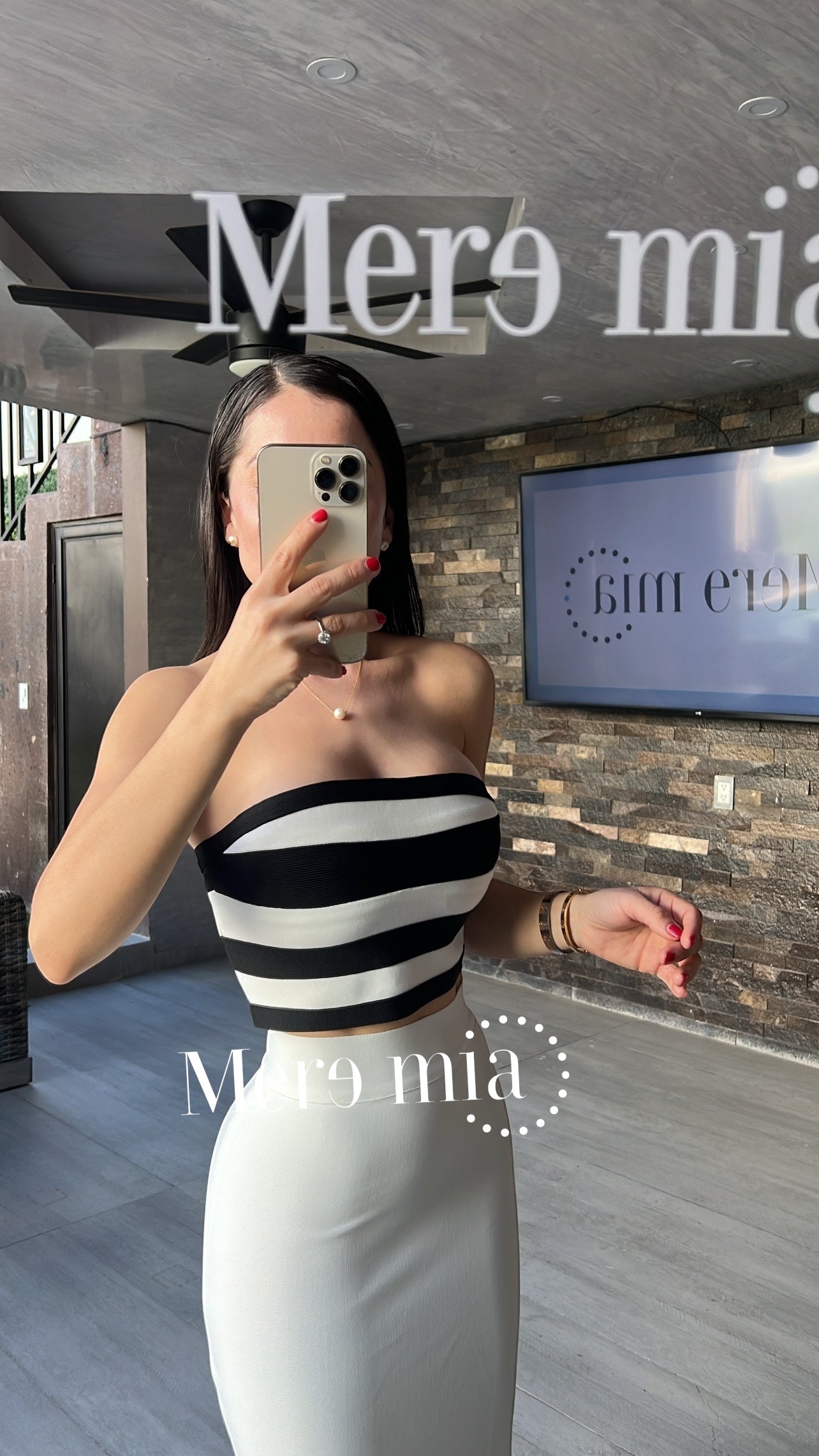 Top strapp rayas blanco/negro