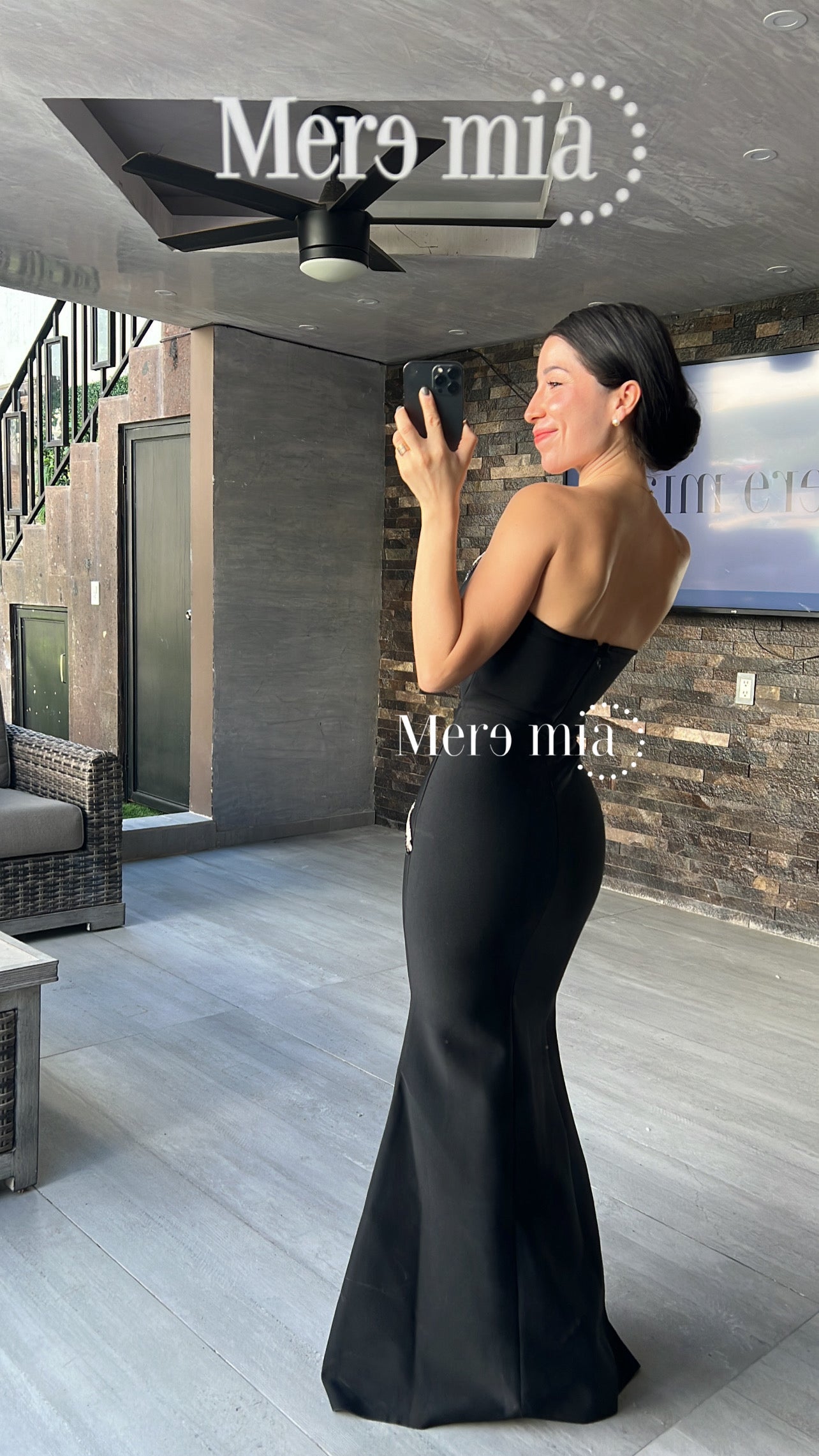 Vestido negro Z plata