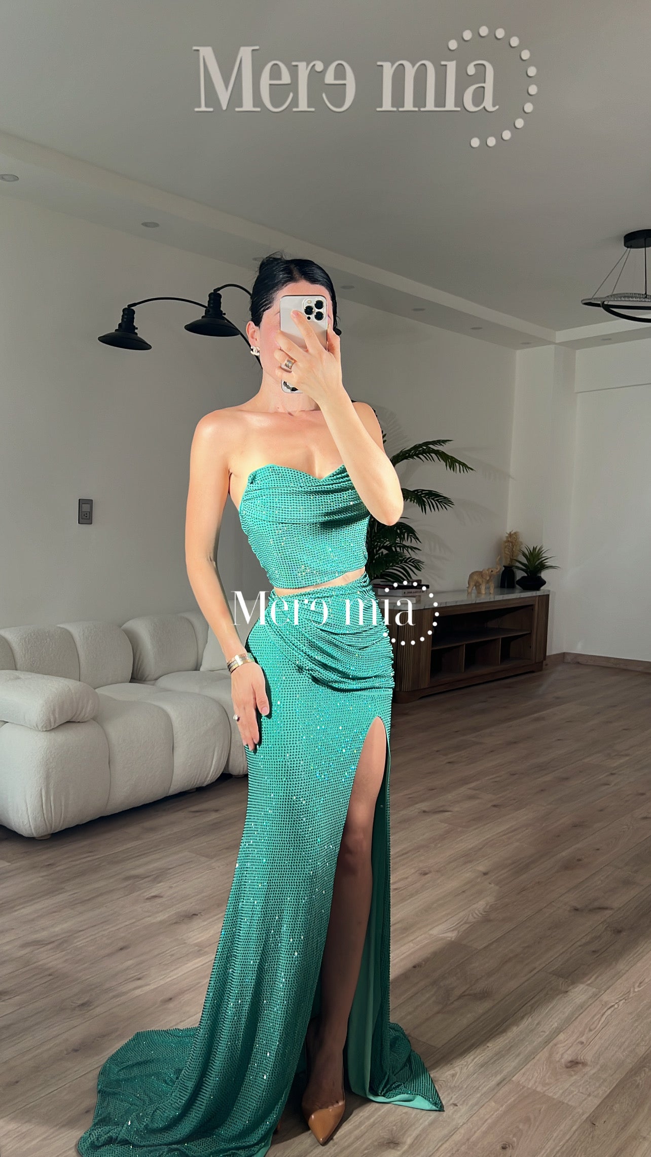 Conjunto turquesa puntos