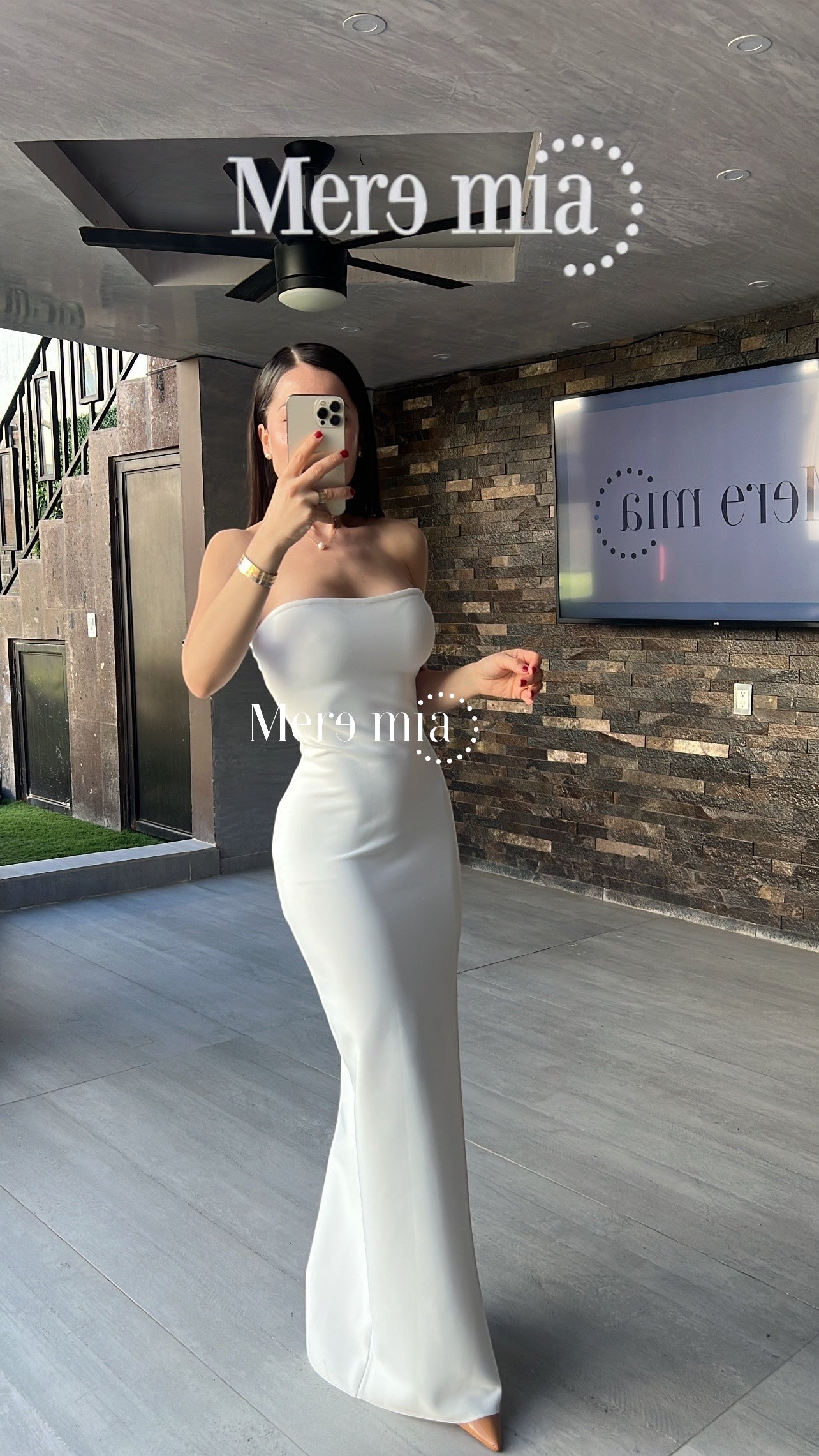 Vestido blanco strapples liso