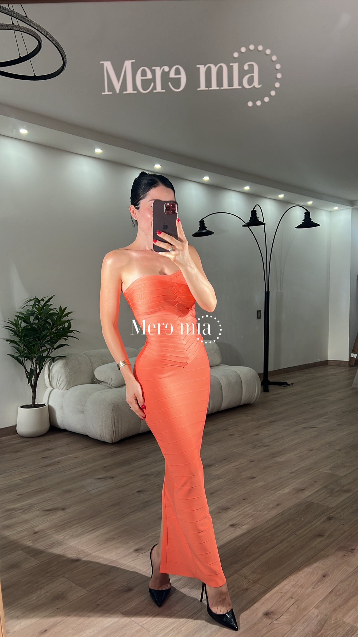 Vestido tiras fruncido largo