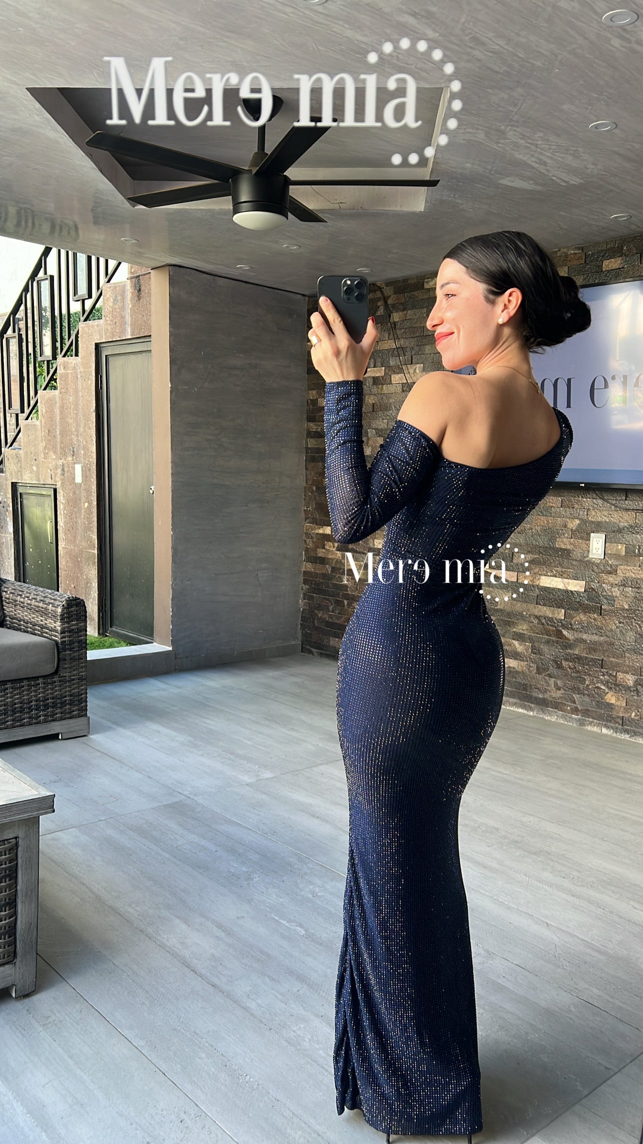 Vestido un hombro puntos suelto