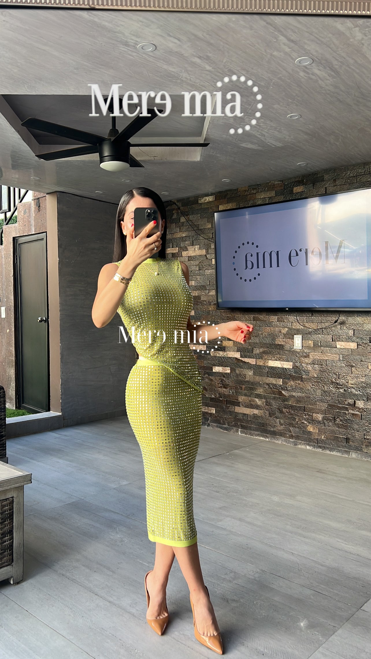 Conjunto verde puntos