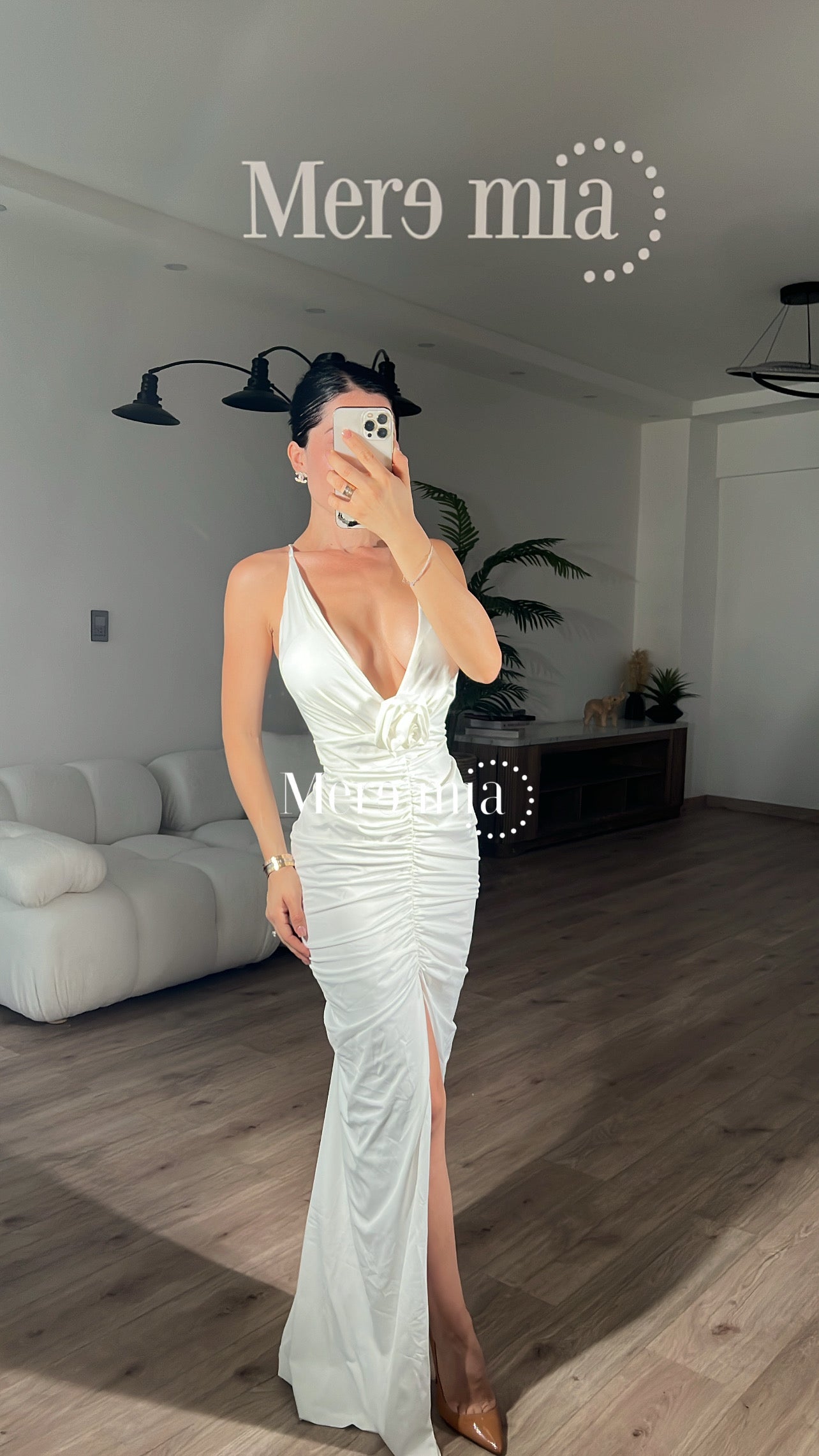 Vestido blanco espalda largo