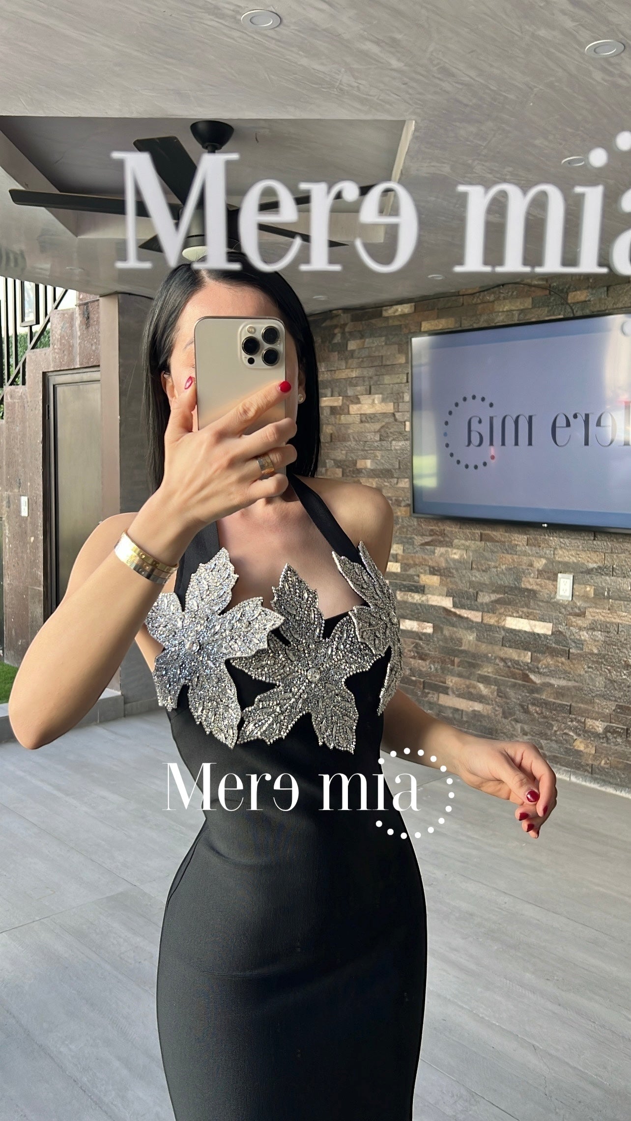 Vestido negro flores