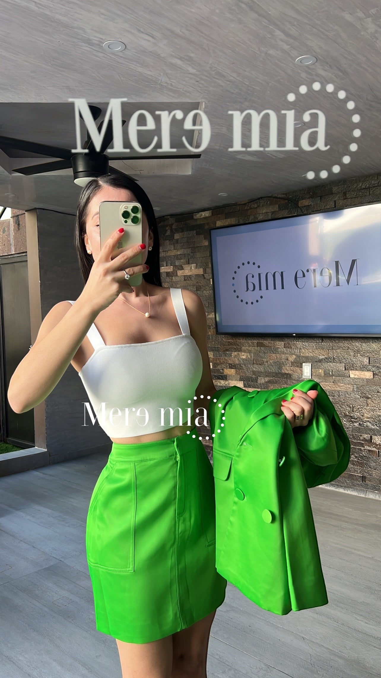 Conjunto verde sat falda