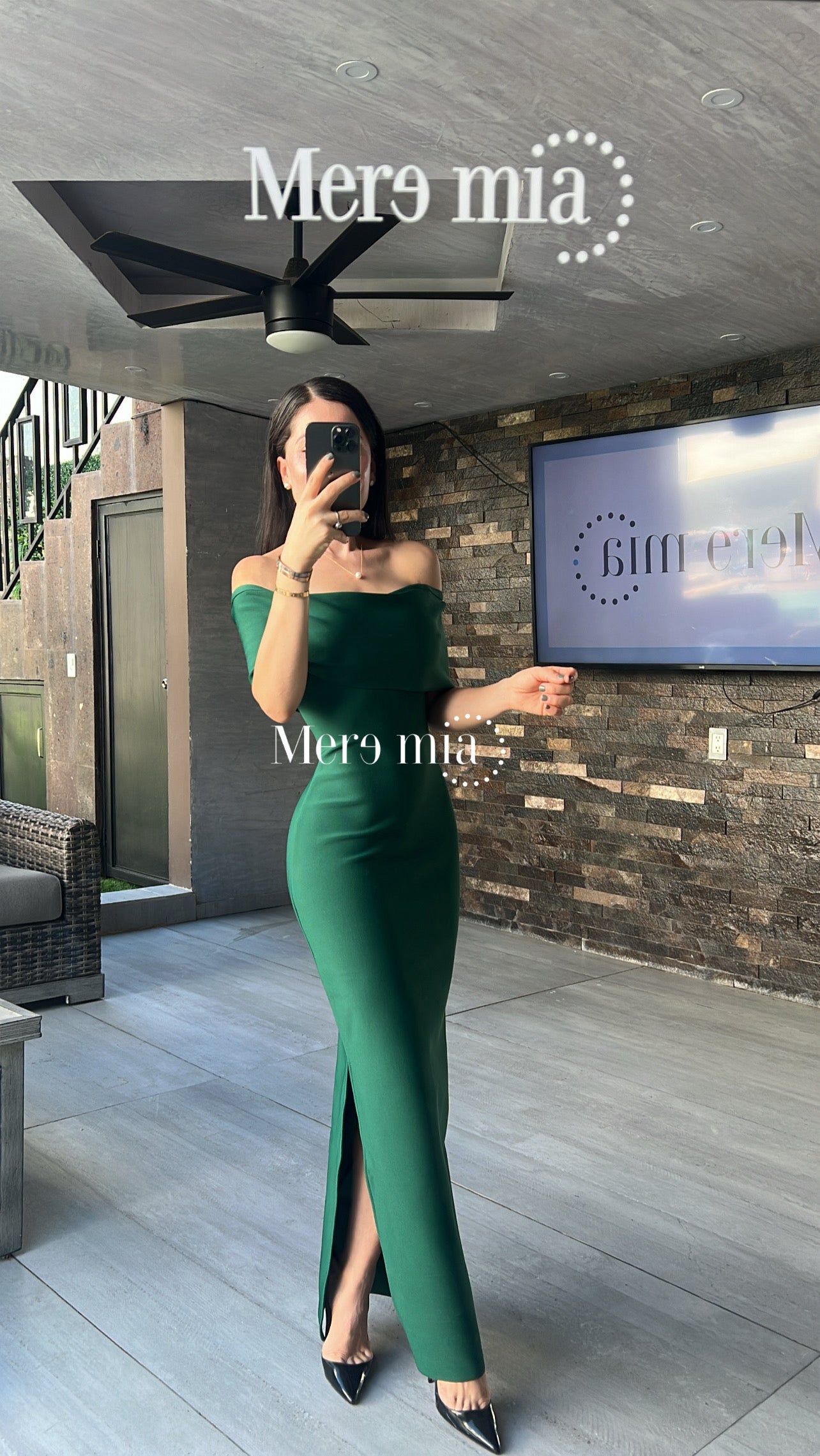 Vestido verde olan liso