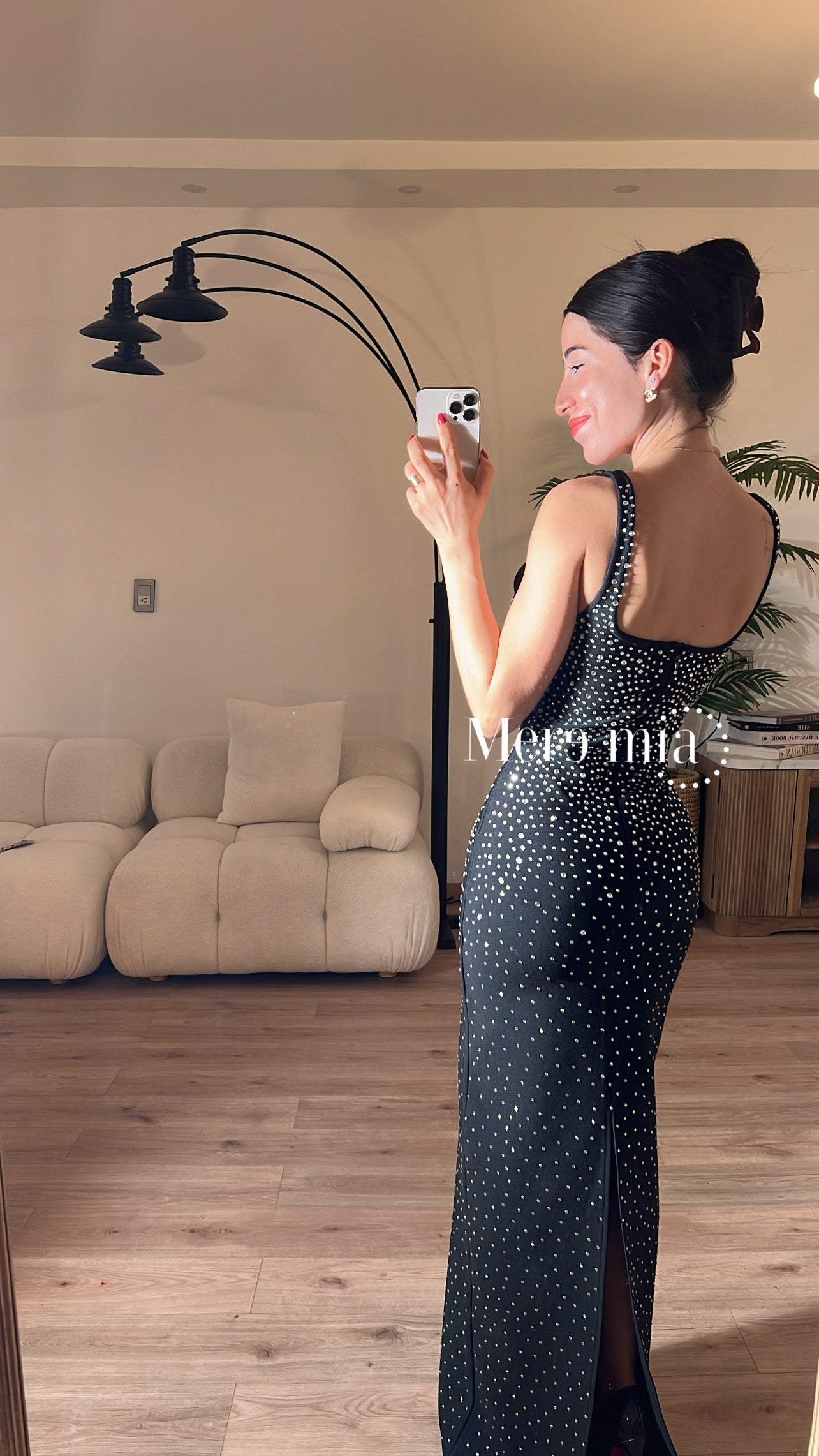 Vestido negro puntos brill