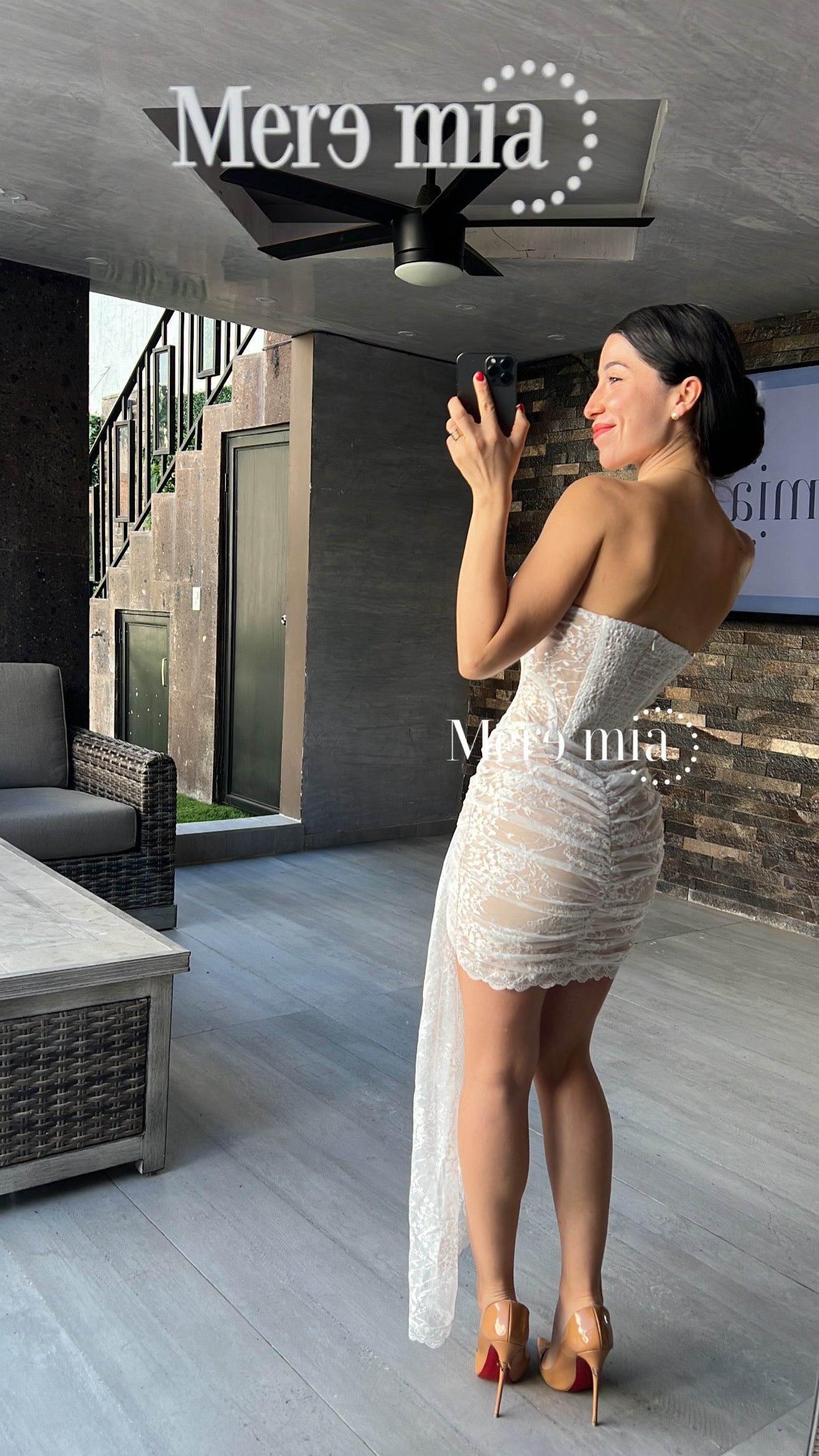 Vestido blanco encaje cintas