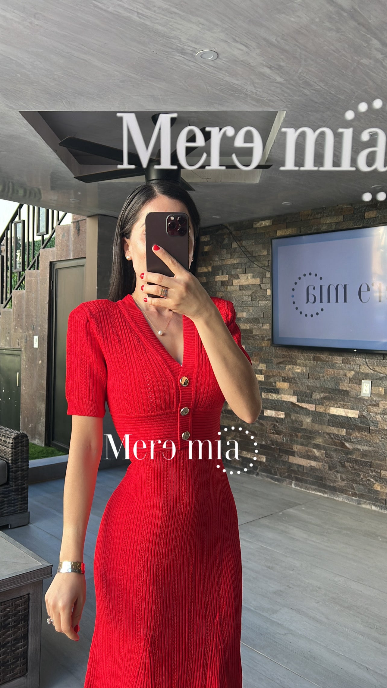 Vestido rojo rayado mc