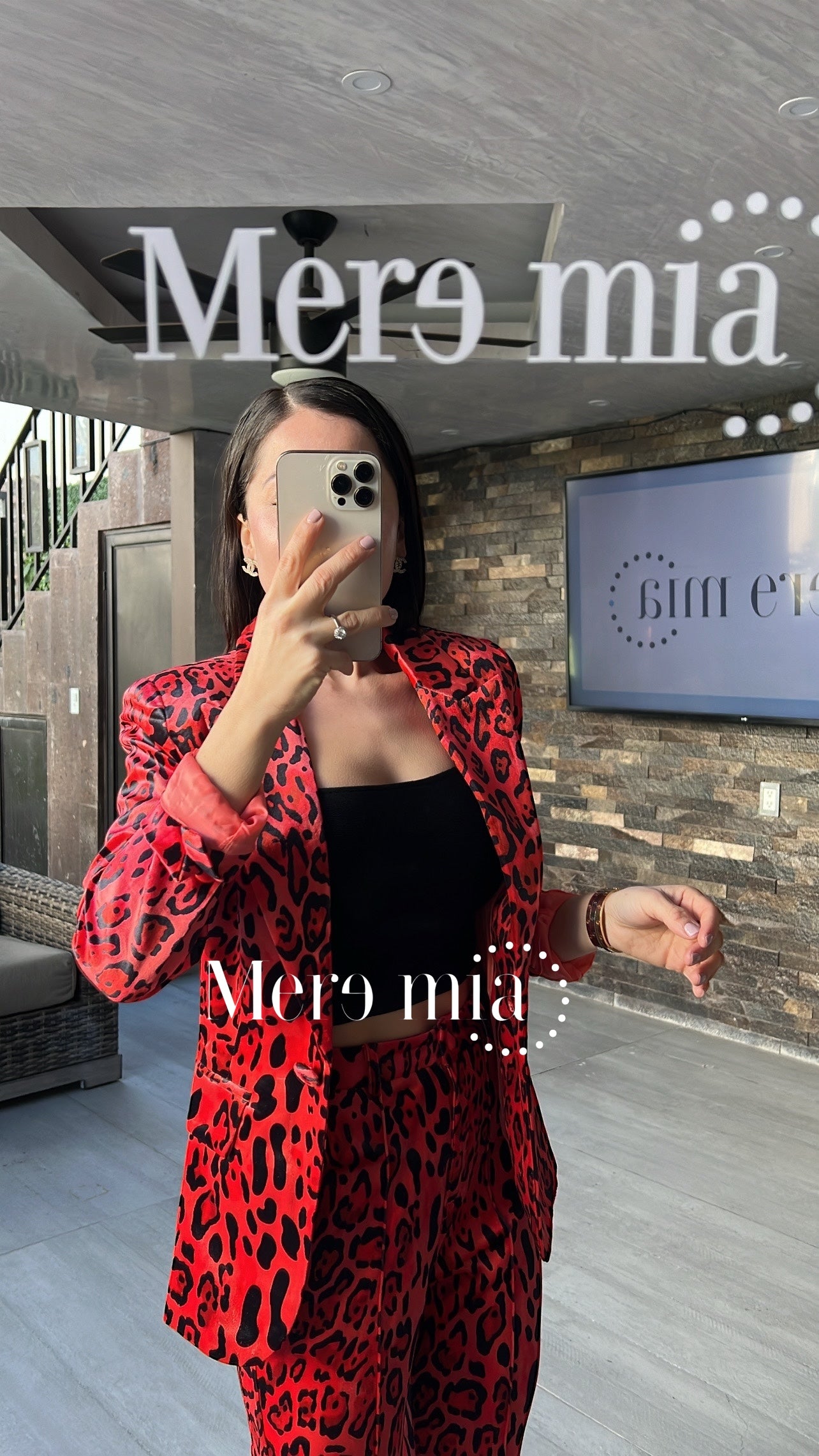 Conjunto animal print rojo