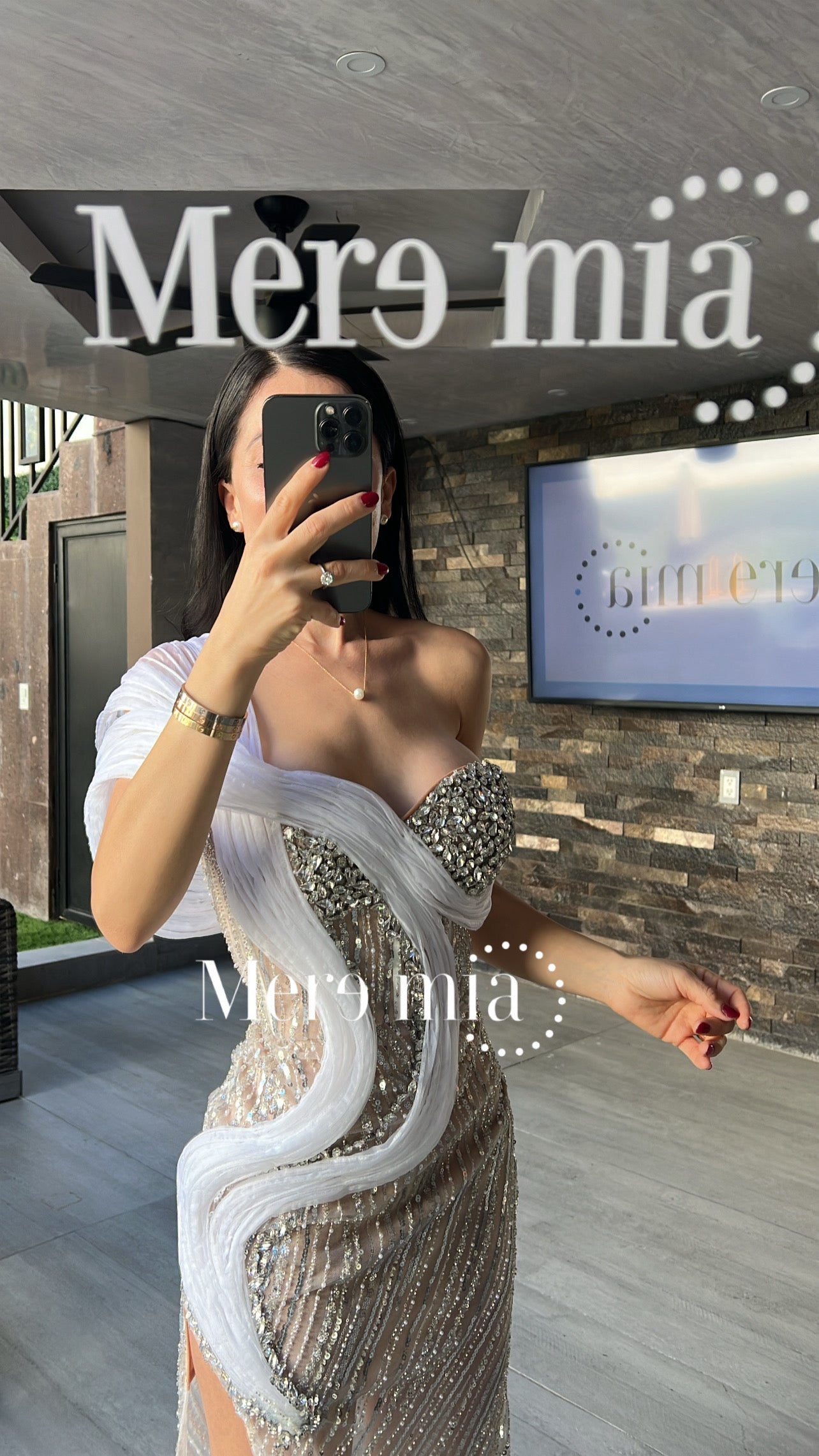 Vestido blanco plata tul