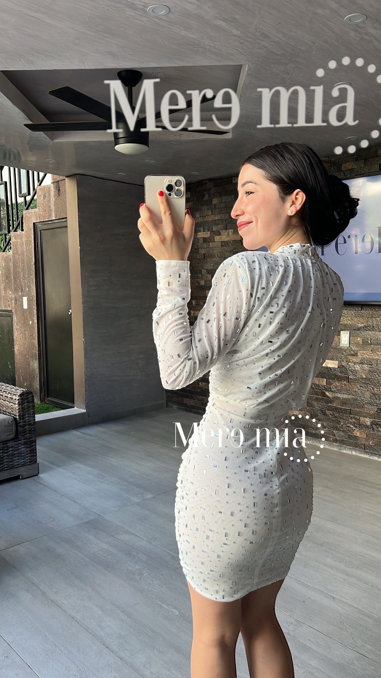 Vestido blanco rect plata